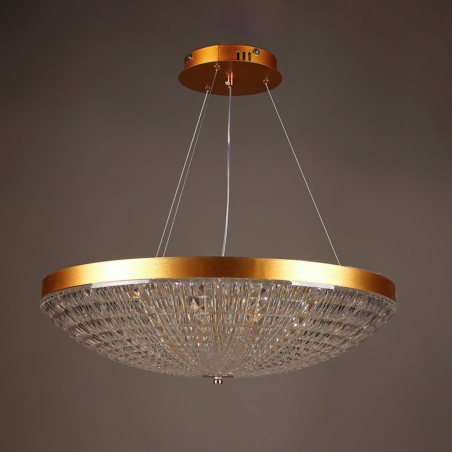 Светильник подвесной светодиодный 9212/100W gold 580 мм 3 реж., пульт S=25м2  VERNER LIGHTING *1