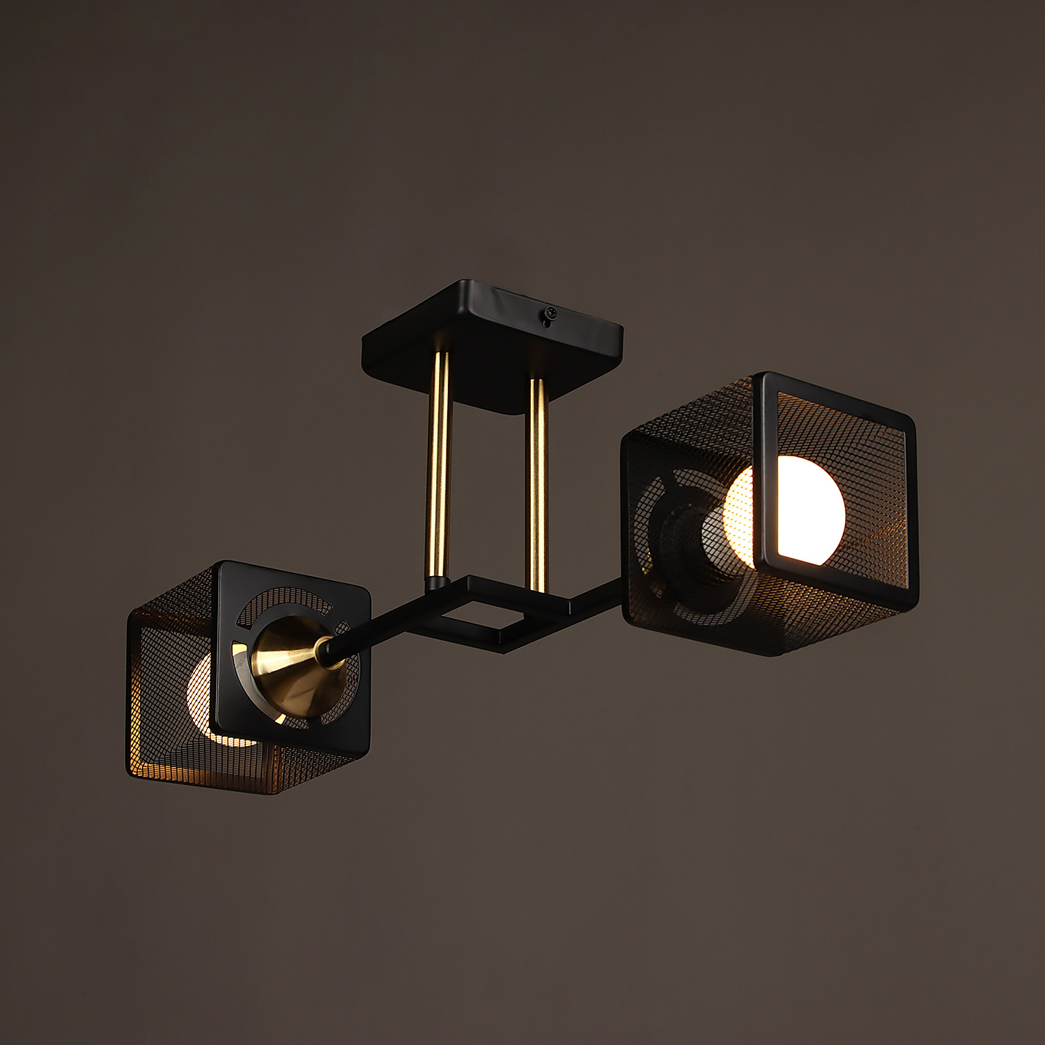 Люстра N6400/2 BK+COP 2*40W E27 220V (l-465; w-155; h-195)  VERNER LIGHTING *1