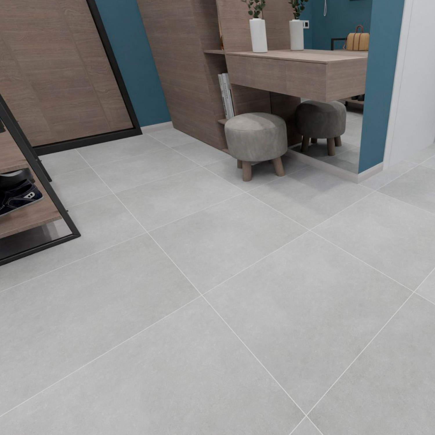 Керамогранит 1.44 м² Global Tile Boreal GT60601706MR, 600x600x9.5 мм, глазурованный, светло-серый