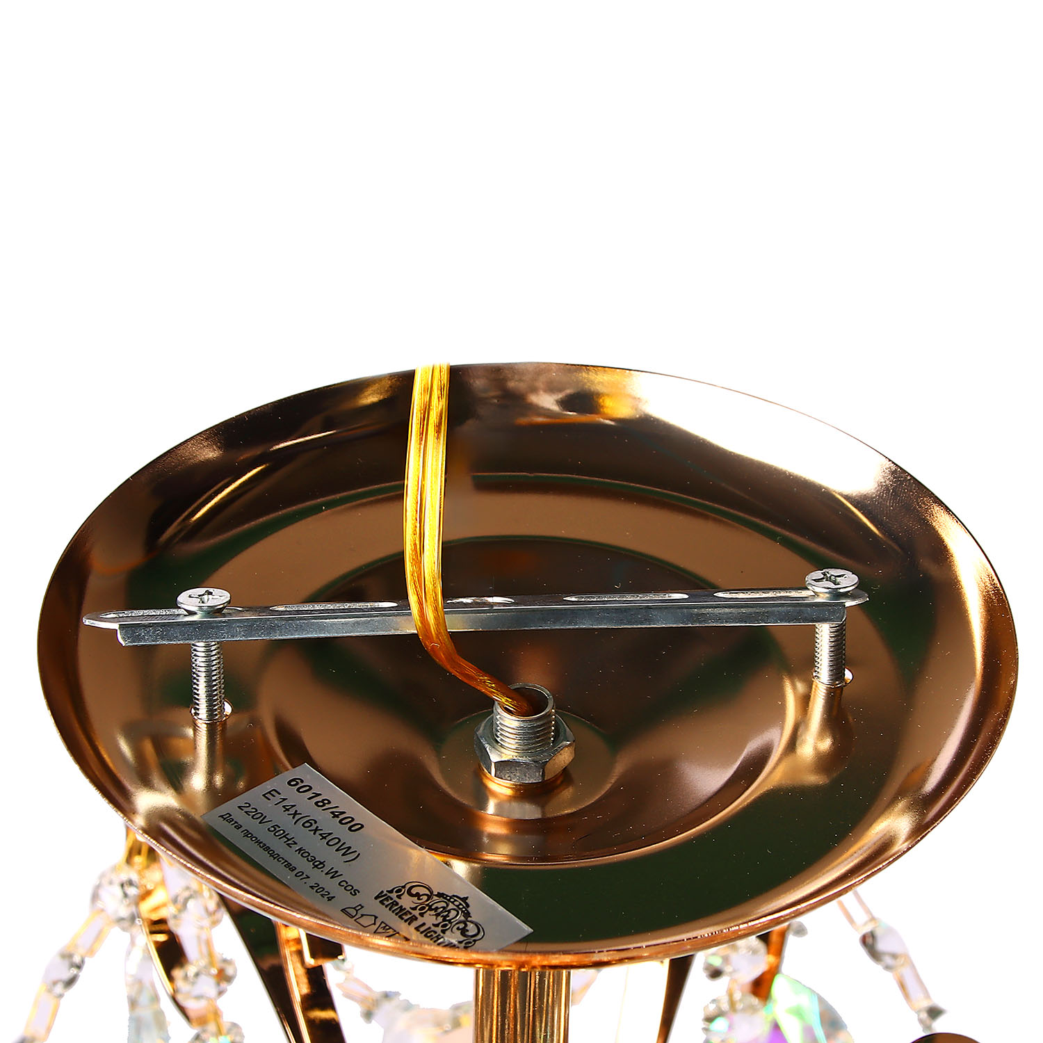 Светильник потолочный хрусталь 6018 Gold 400 мм Е14 S=16м2  VERNER LIGHTING *1