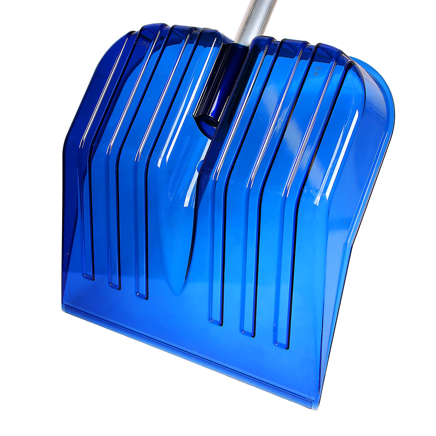 Лопата снегоуб поликарбонат 430х420 метал. с черенком и V-ручк. Синяя М8833  *3