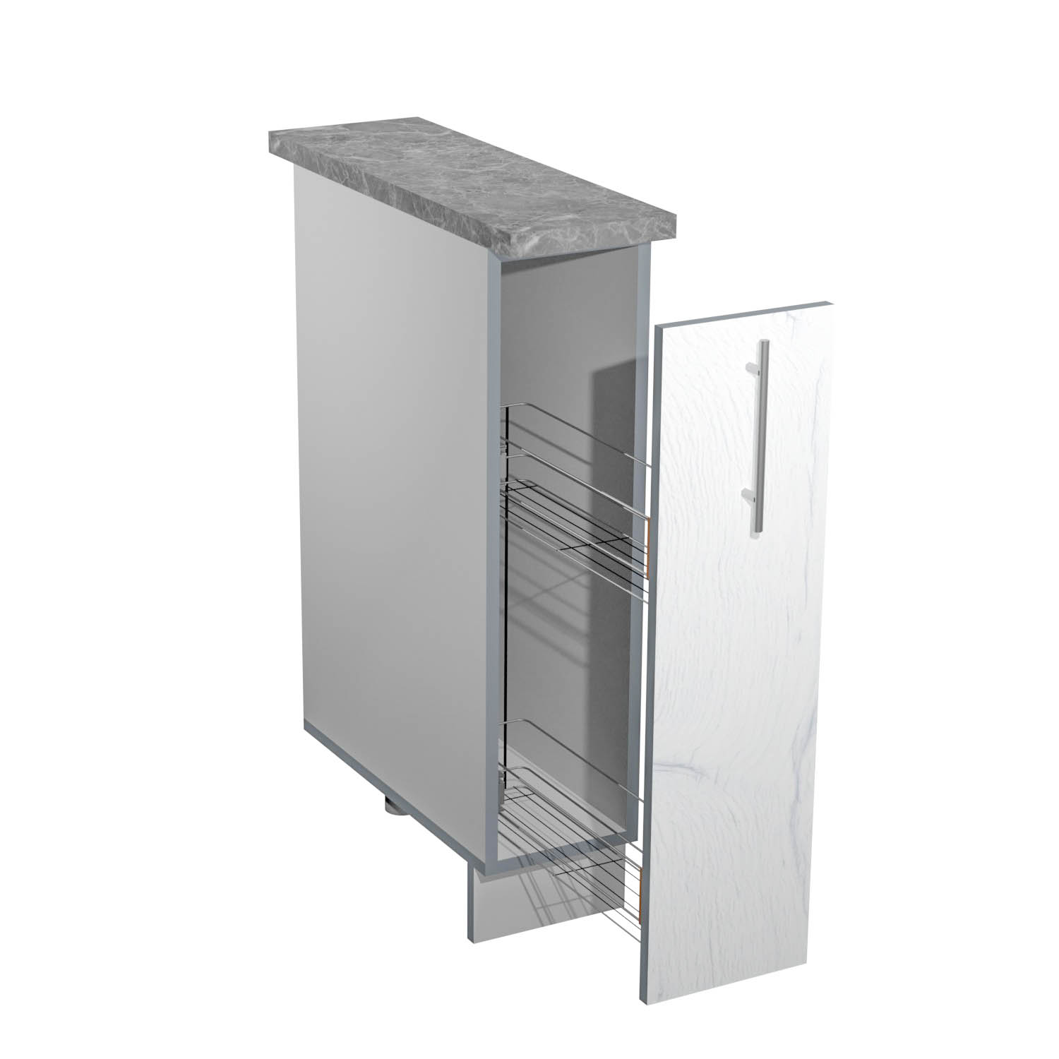 Шкаф напольный бутылочница 200х850х600 мм BROZEX-WOOD Camellia, серый / юта