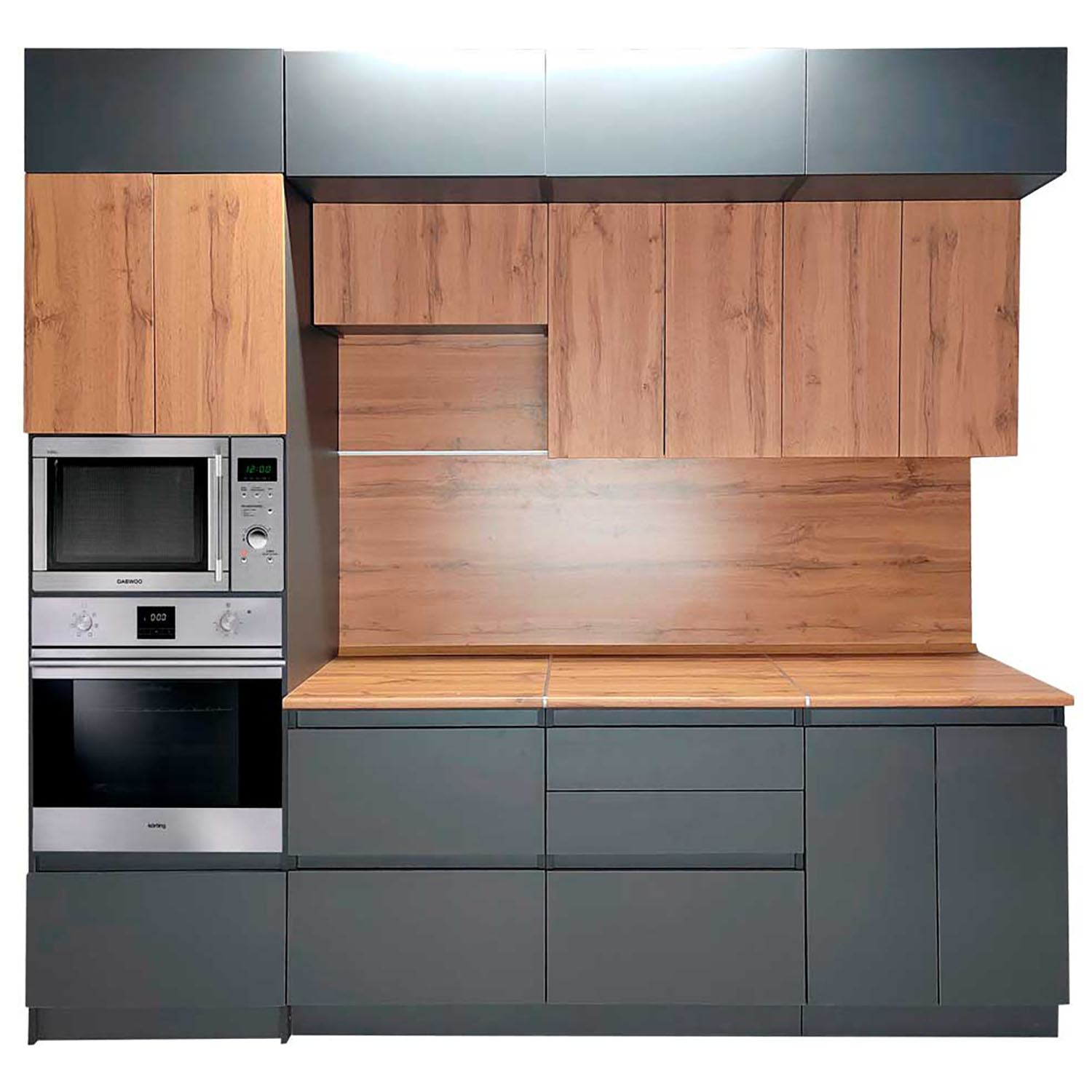 Шкаф напольный угловой 1000х850х600 мм BROZEX-WOOD Next, правый, с дверцей, графит