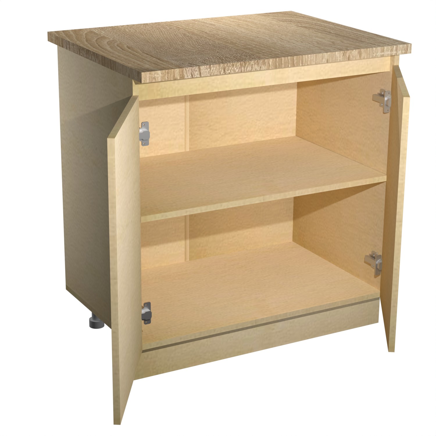 Шкаф напольный 800х850х480 мм BROZEX-WOOD Melissa, с двумя дверцами, светло-бежевый