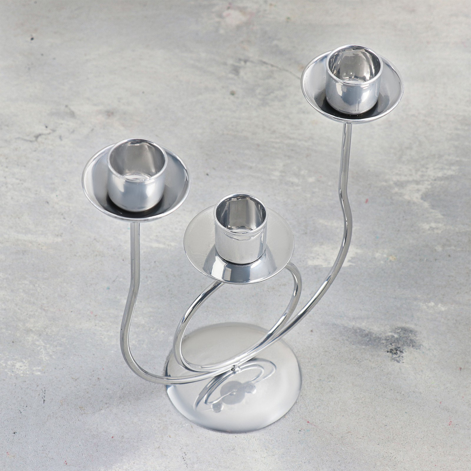 Подсвечник "Трио" металл на 3 свечи, 17х18 см, хром 9928366