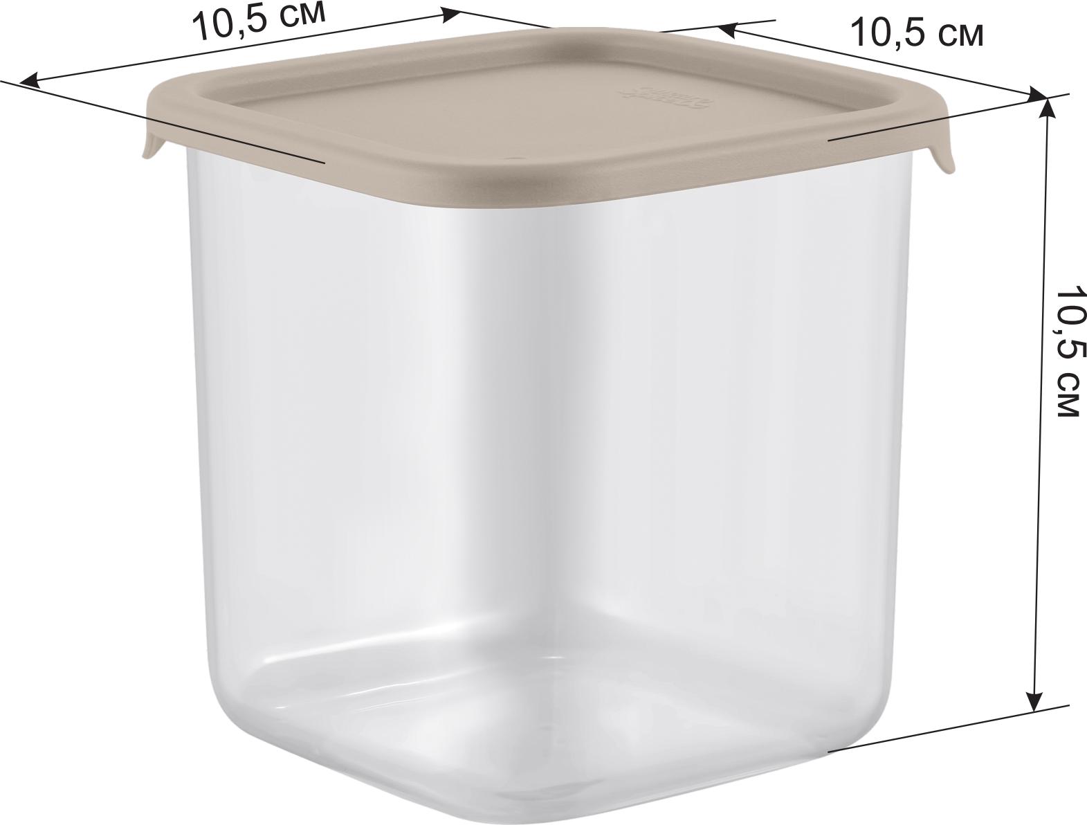 Банка для продуктов пластм. "Vanilla" 0,8л 105x105x105мм Латте SE168410005 "Sugar&Spice" *1/15