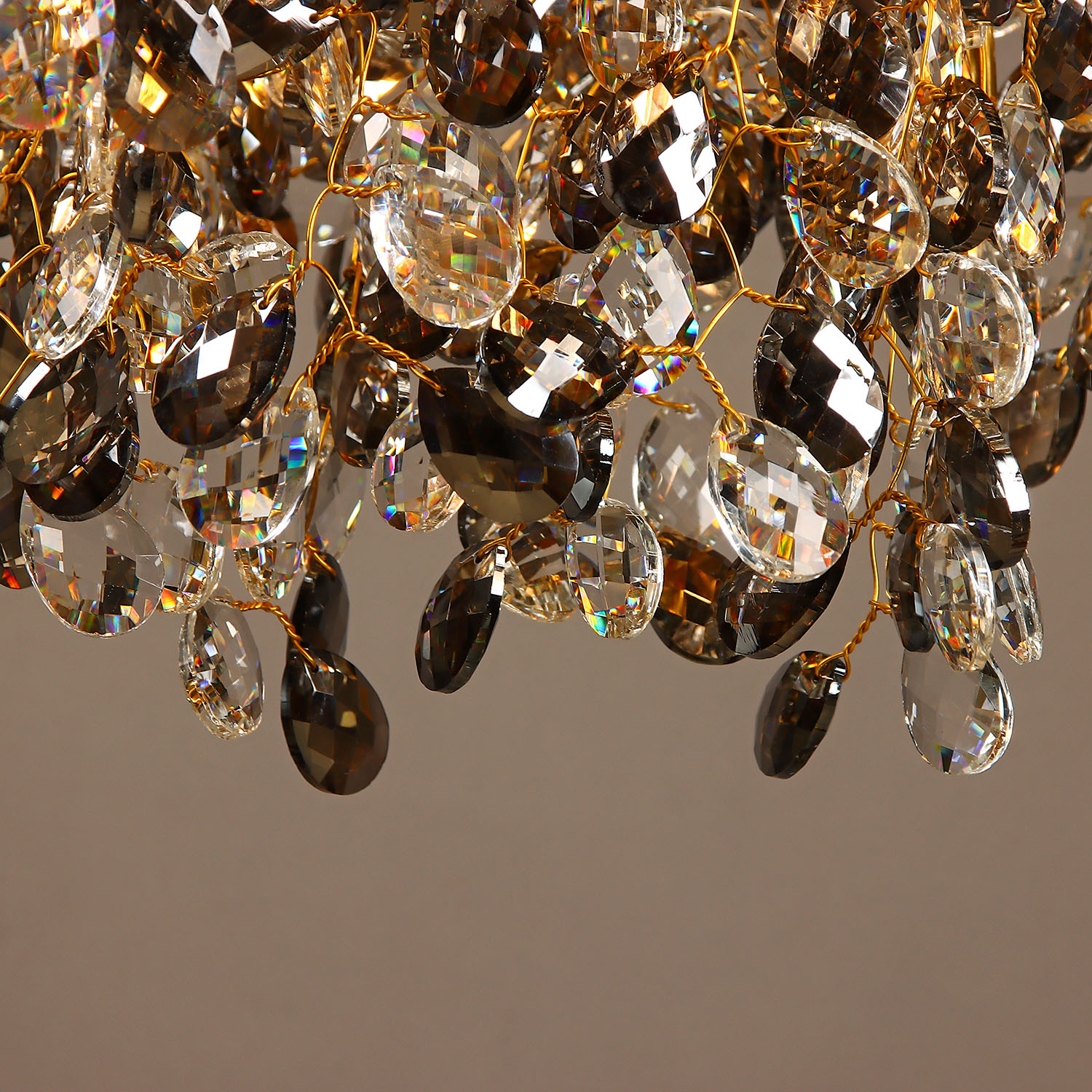 Светильник потолочный хрусталь 5509 Gold 500 мм Е14 S=16м2 золото  VERNER LIGHTING *1