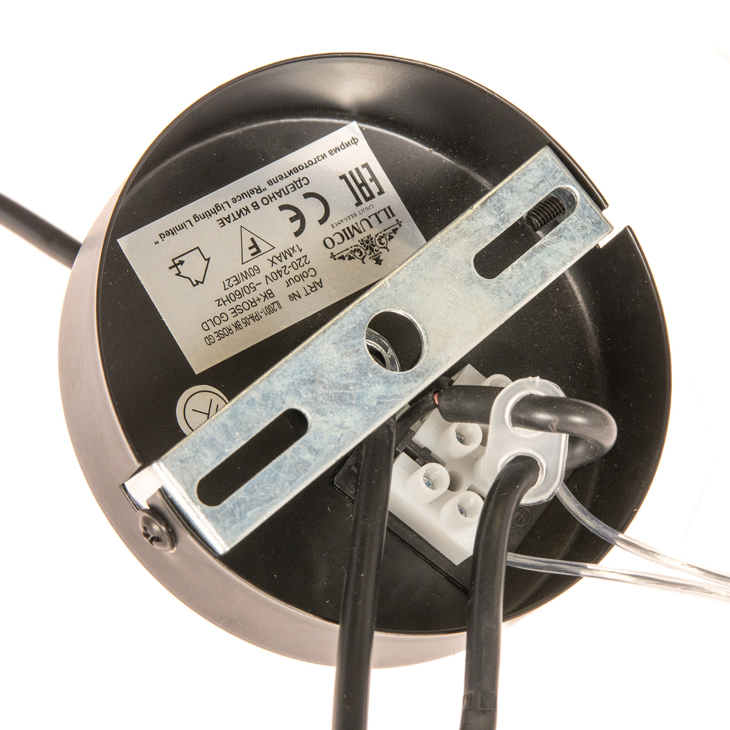 Светильник подвесной IL2001-1PA-05 BK ROSE GD 40Вт Е27 S=6м2  *1