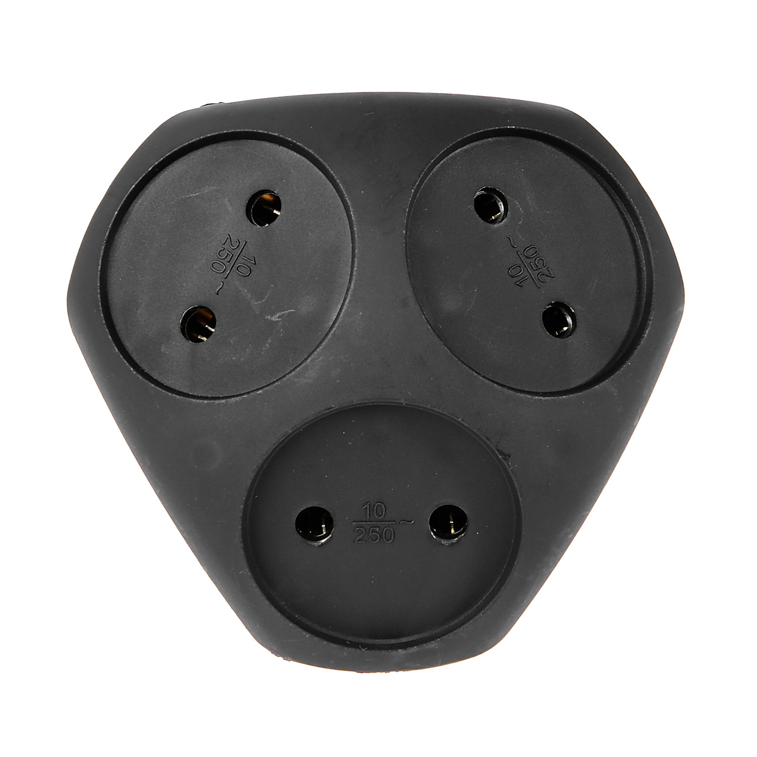 Разветвитель 3 розетки б/з 10А ЧЕРНЫЙ ЭРА SPx-3-B *1/10/60