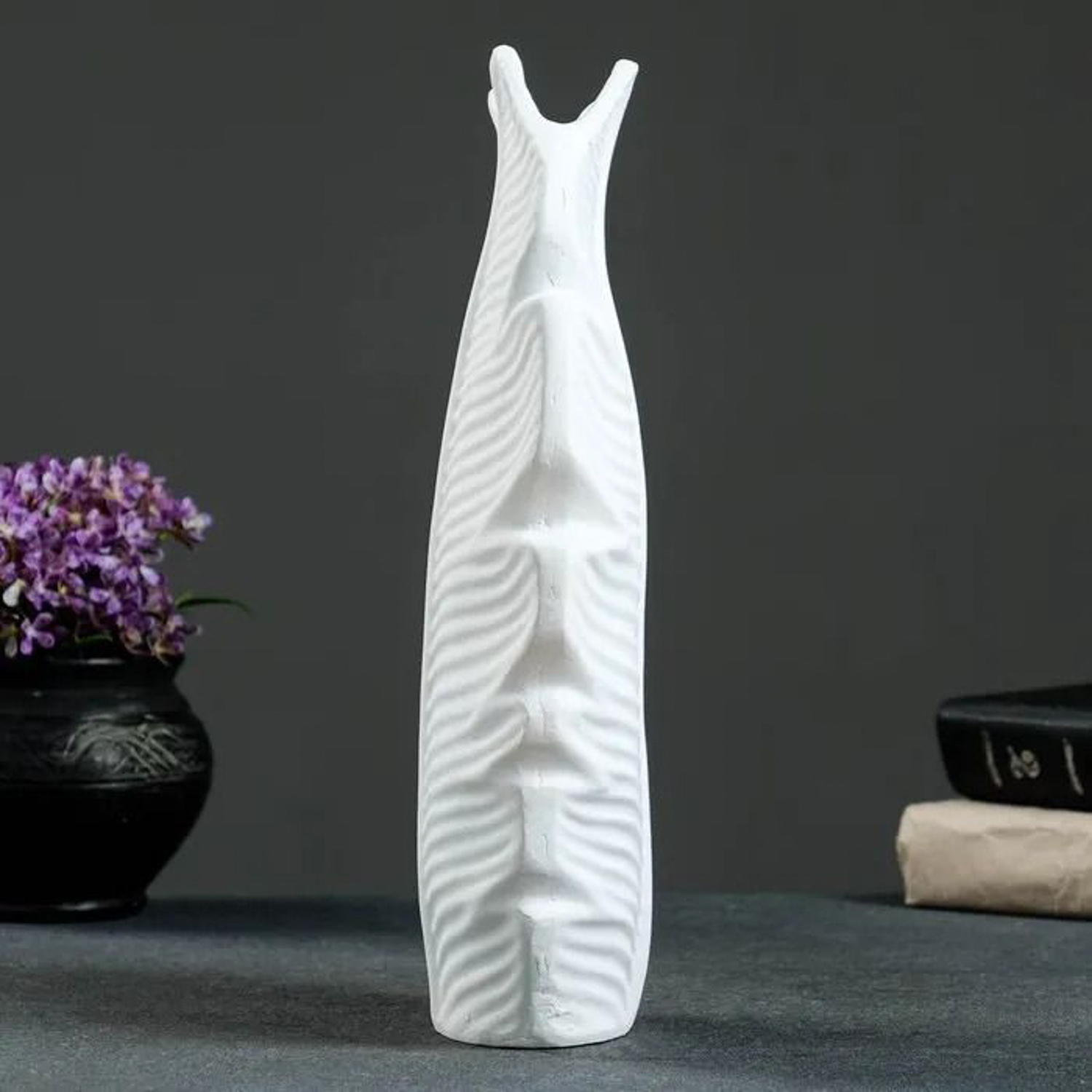 Ваза "Папоротник" белая 25см 7503581