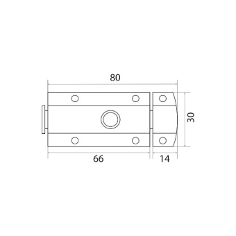 Шпингалет никель 80 мм 01.04 с пружиной/205110 TRODOS