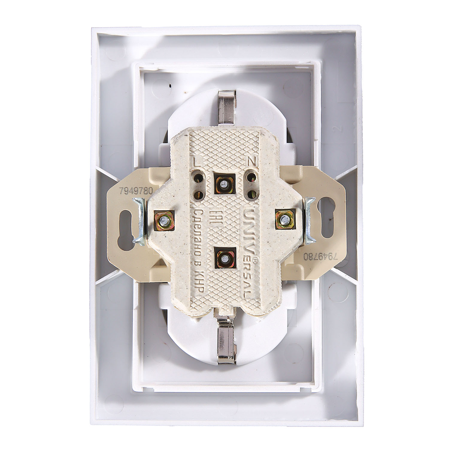 Розетка Бриллиант СП 2-мест. серебро сз 16А IP20 UNIVersal 7949780