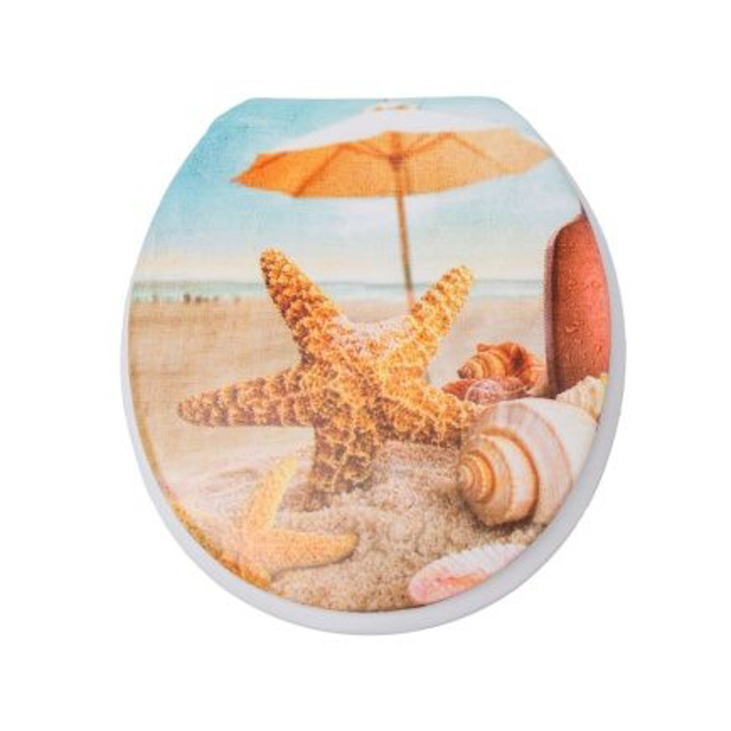 Сиденье для унитаза Delphinium Морской бриз, 41х36х4 см, мульти