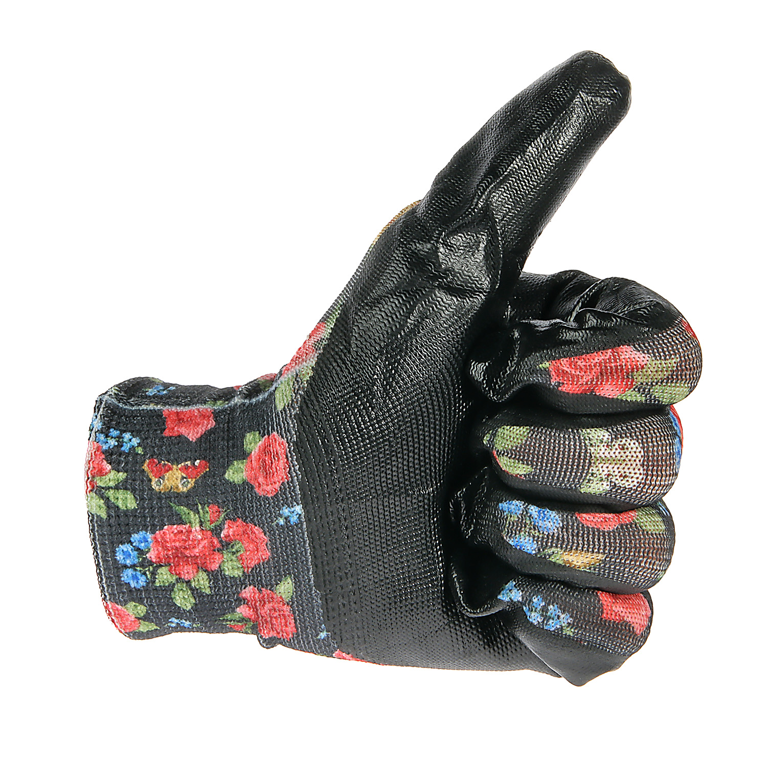 Перчатки садовые нейлон с нитриловым покрытием Микс (арт. 4382) *12/120