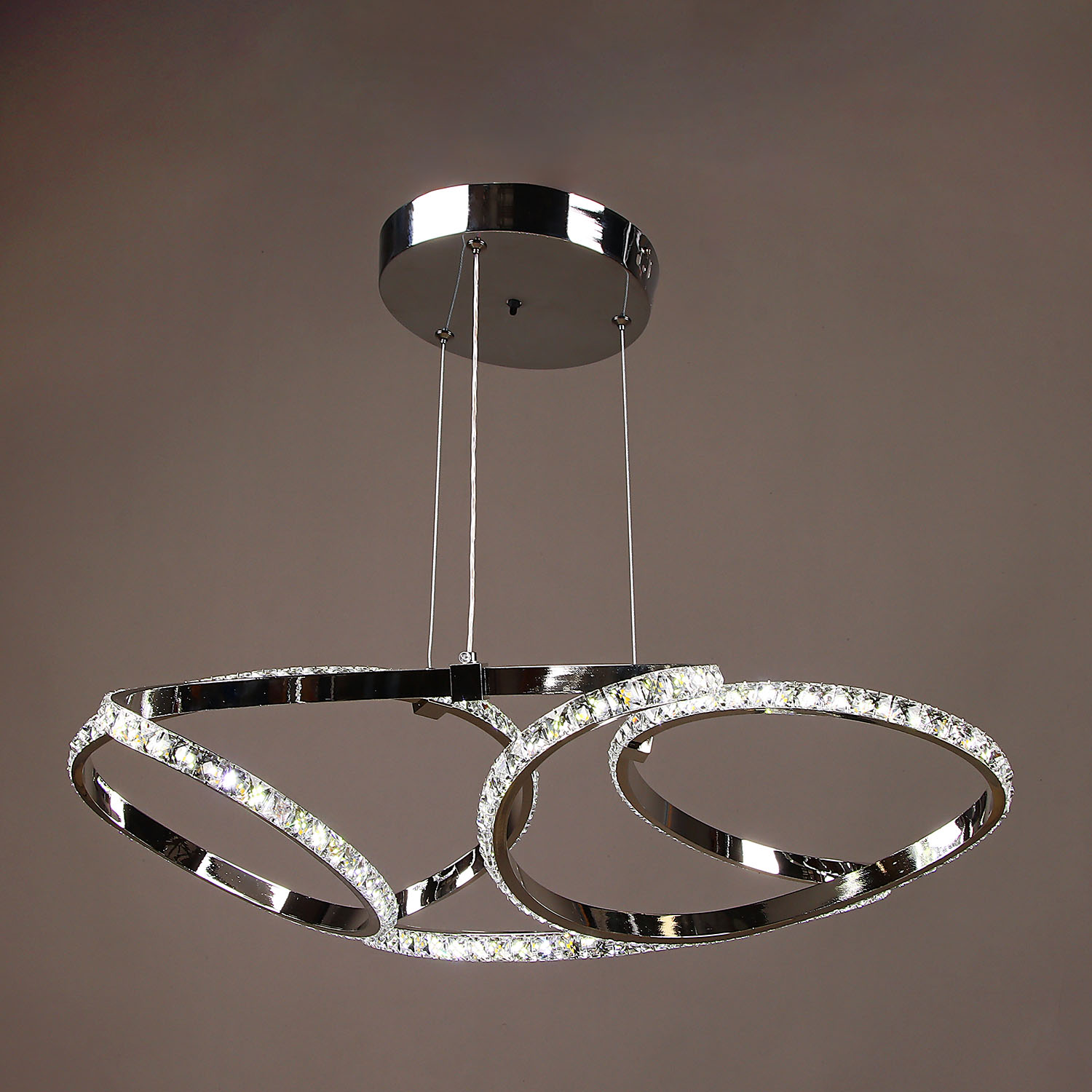 Светильник потолочный светодиодный 8896/150W Chrome 600 мм 3 реж., пульт S=20м2  VERNER LIGHTING *1