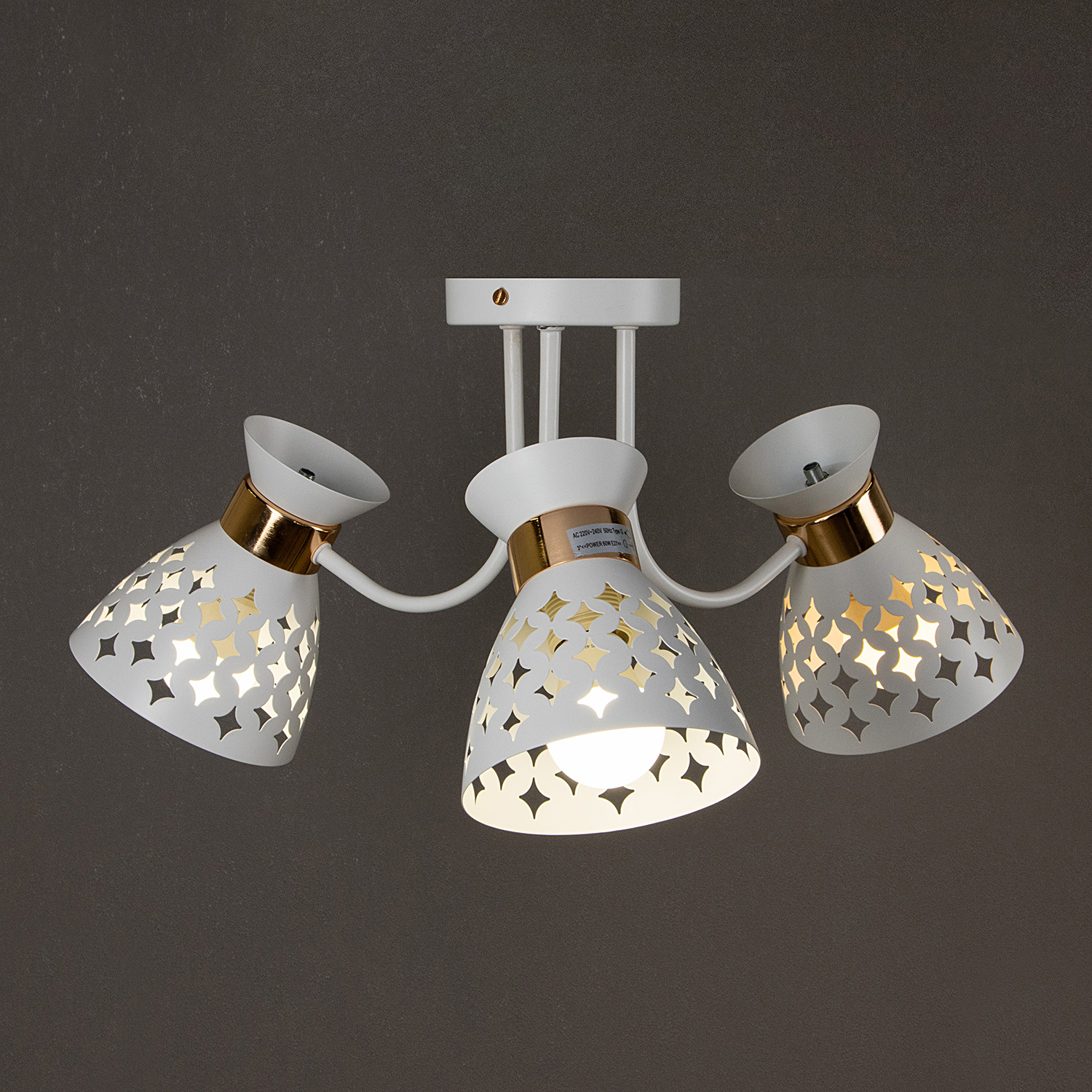 Люстра 01579-3.3-03 WH+FGD Е27 60Вт S=18м2  *1/6