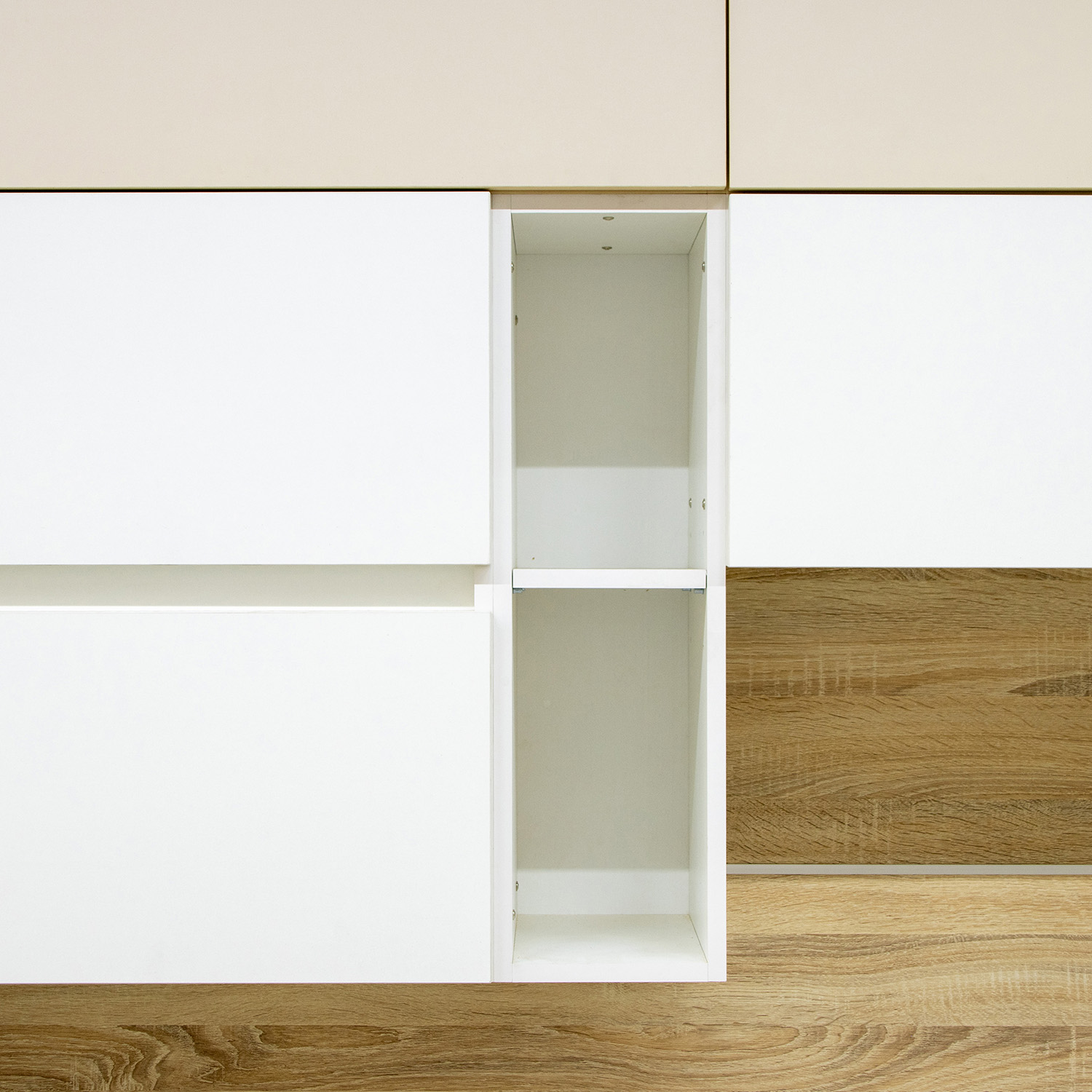 Шкаф навесной 200х676х290 мм BROZEX-WOOD Melissa, открытый, белый