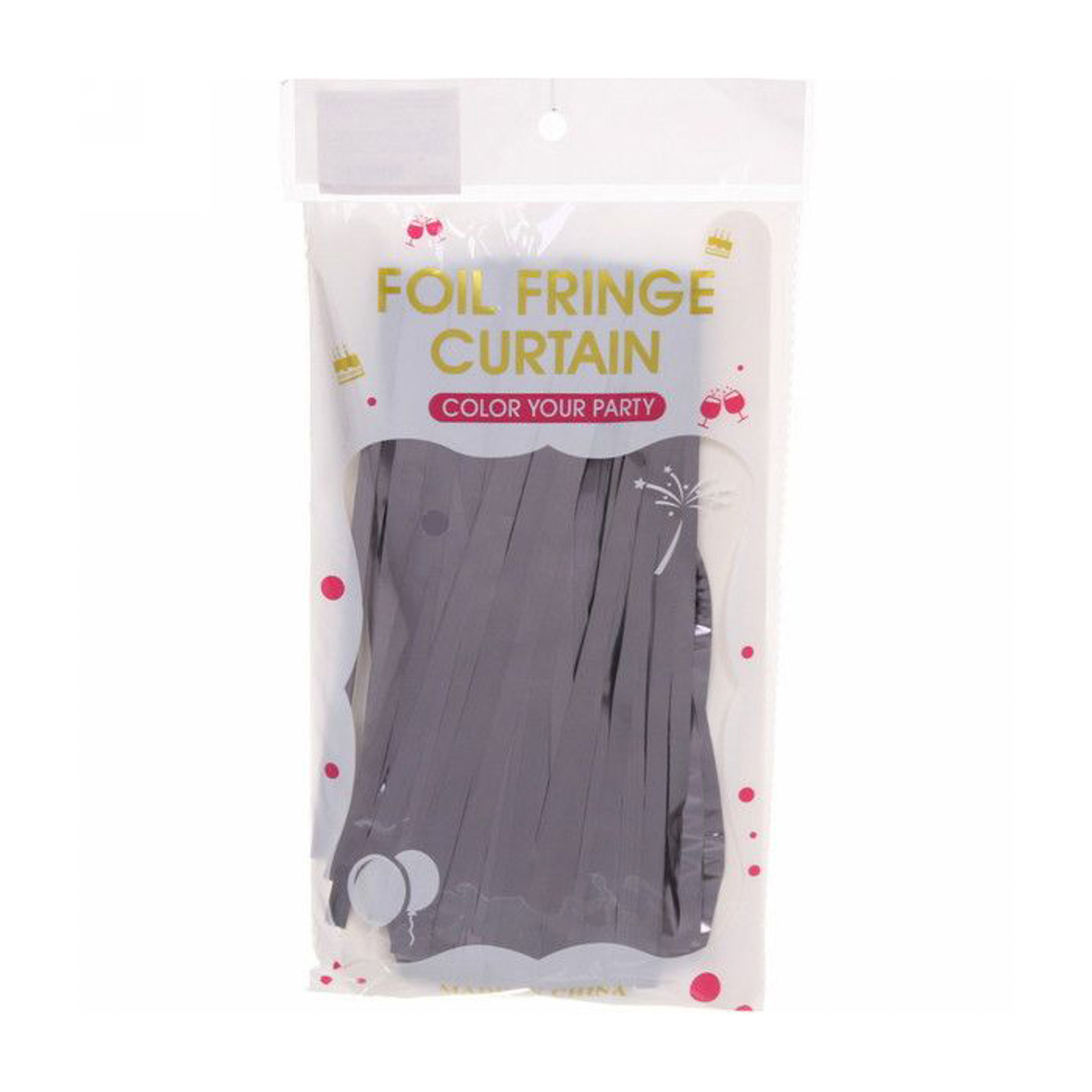 Занавес фольгированный "Дождь", 1х2 м, матовый, графит