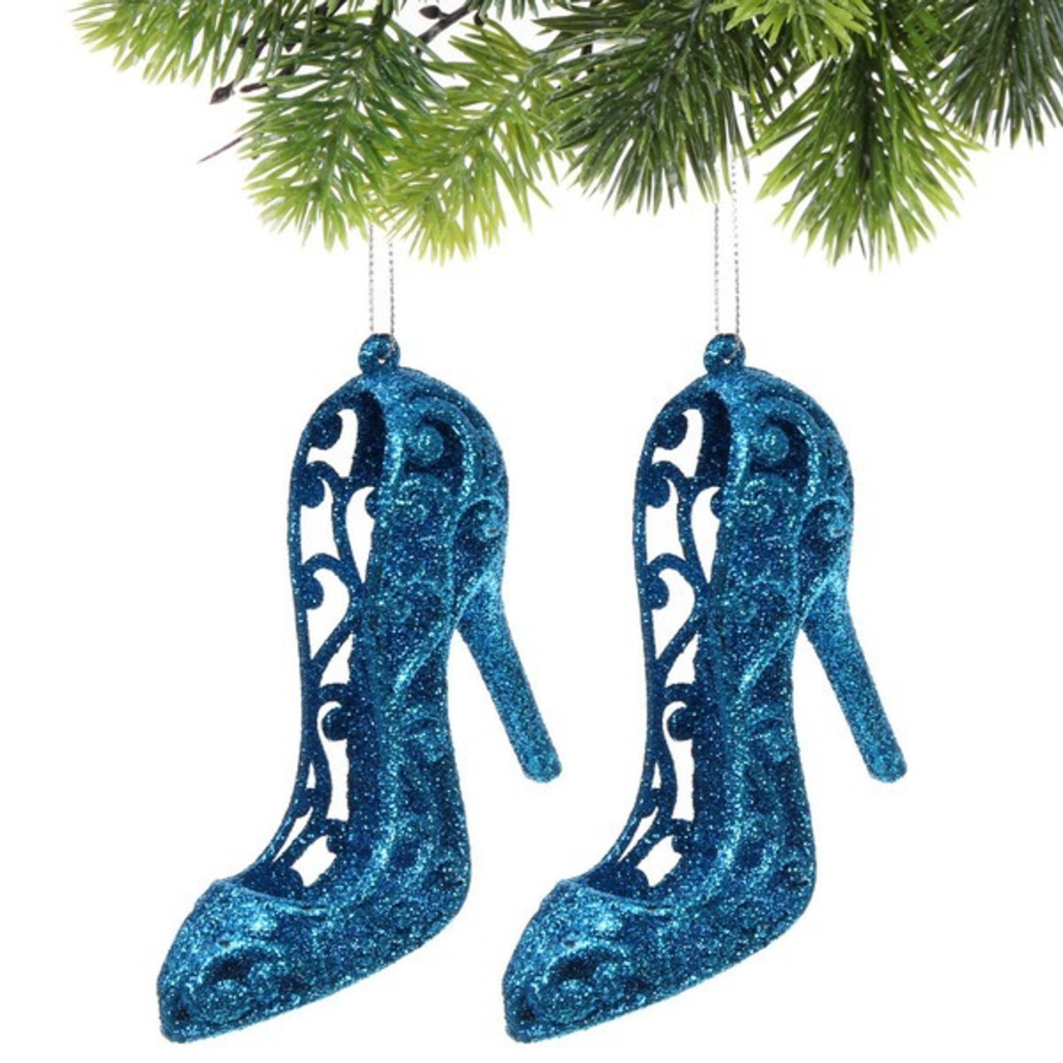 Подвеска "Туфли" 10 см (набор 2 шт), голубой