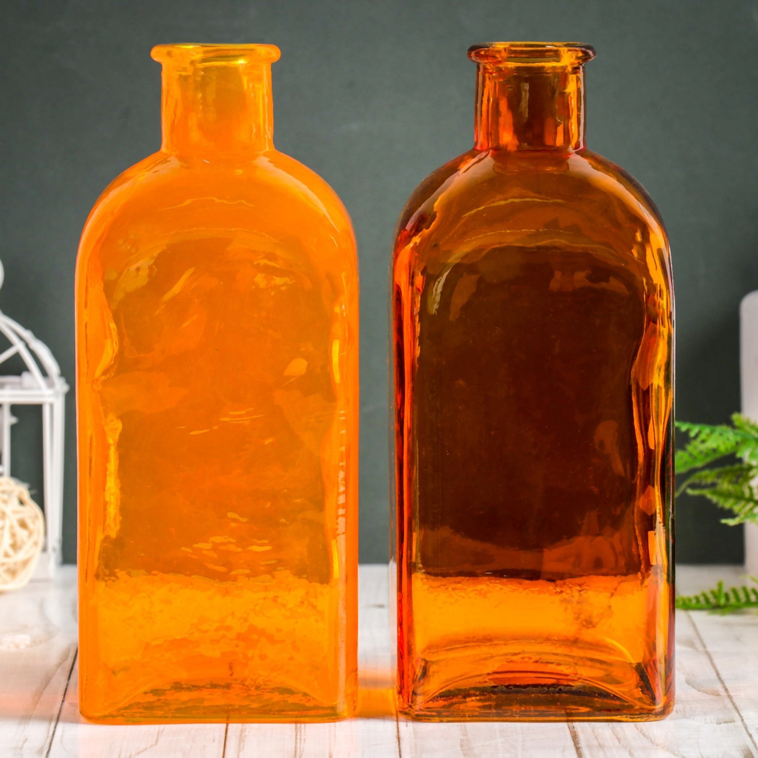 Ваза "Цитадель Штоф" оранжевый прозр. d=2.5см, H=22см. V=1.1л МИКС  1517428