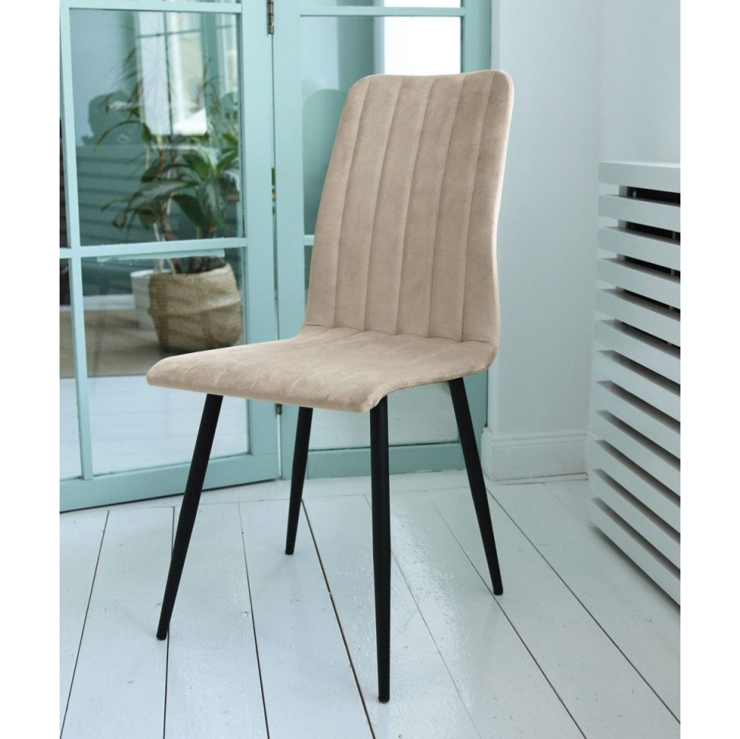 Стул FORPOST Принстон 38x89x44 см, велюр конфетти крем, бежевый