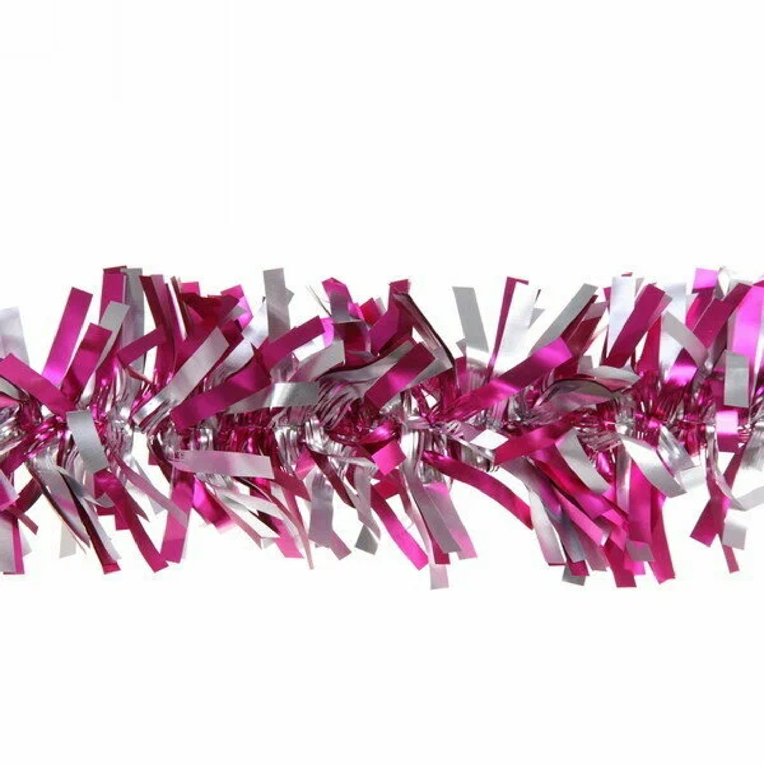 Мишура Серпантин «Неоновые краски», 200х9 см, фуксия с серебром