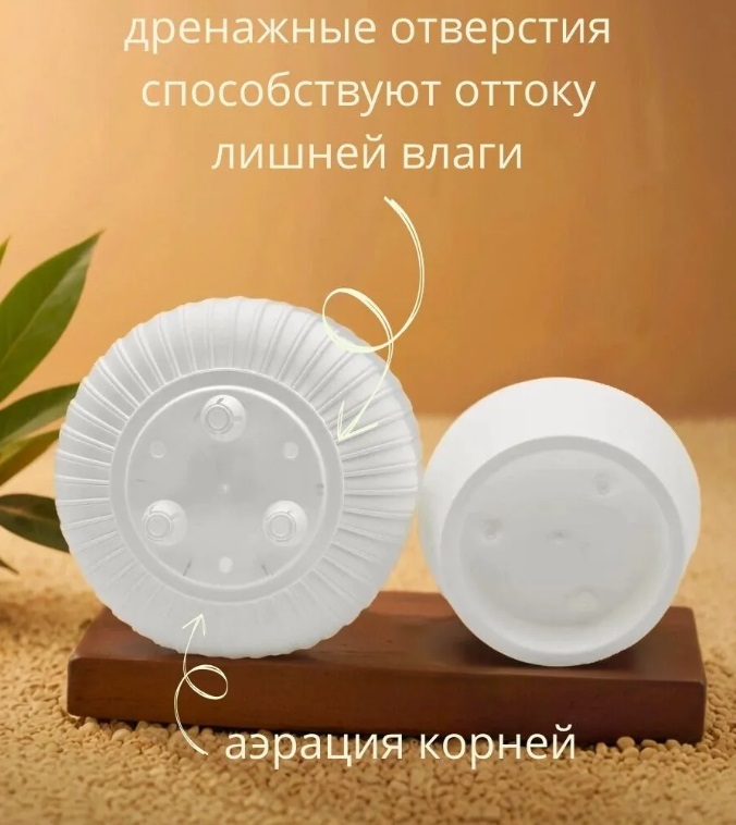 Кашпо пластм. "Бекер" 2,8л d верха 175мм h 195мм с поддоном Белый 5 0733 PL *1/8