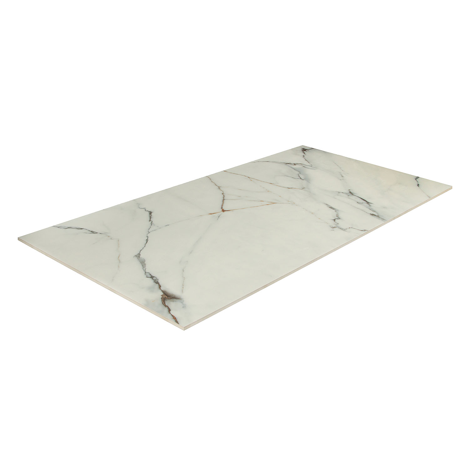 Керамогранит 2.16 м² JF12128, 1200x600x9 мм, полированный, белый мрамор