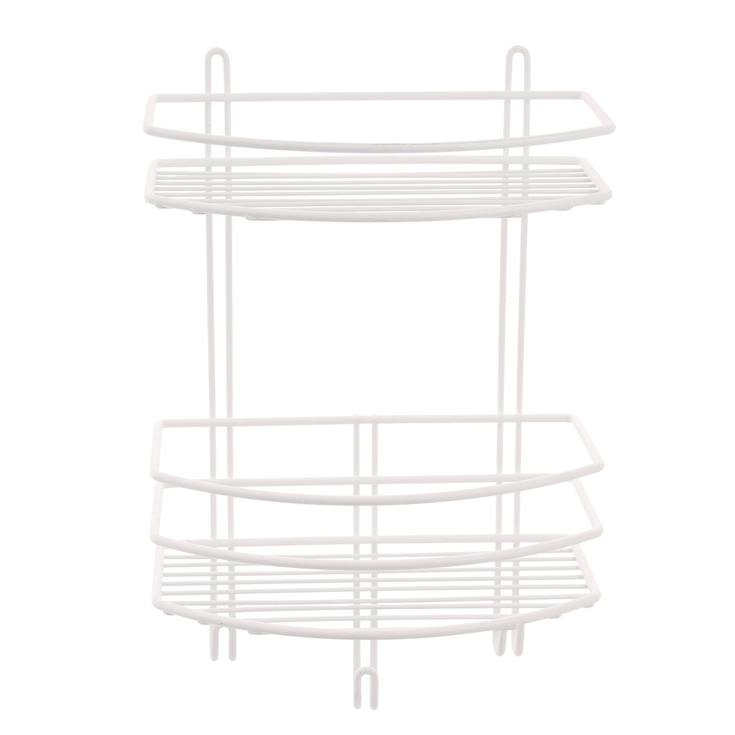 Полка д/ванной Proffero 2-ая с вешалками 25*15*30см, белая П0002005 *2/10