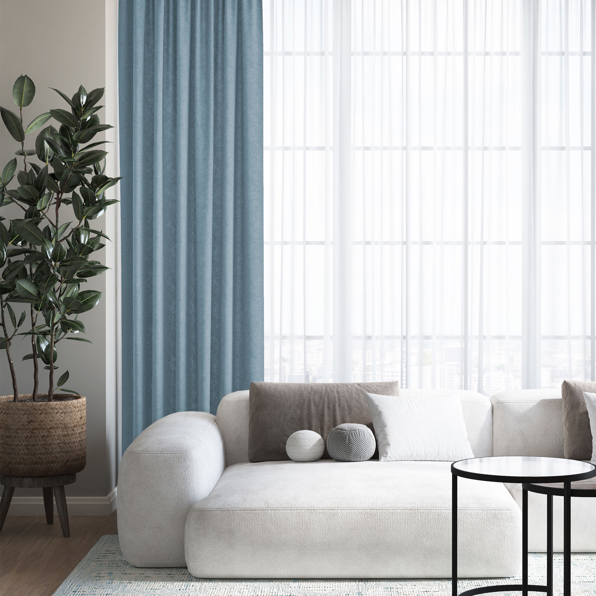 Штора светонепроницаемая бархат 150*270см светлый маренго Волшебная ночь *1/4