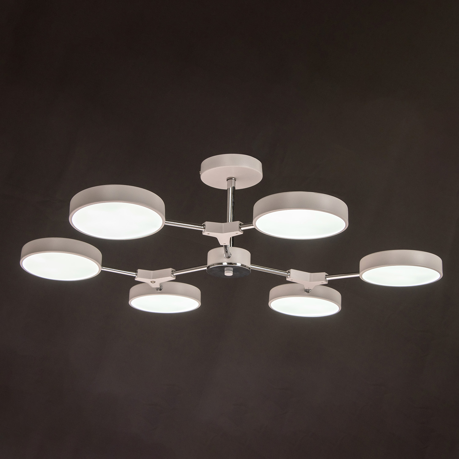 Светильник потолочный светодиодный 13246-4.3-06 Белый+Хром LED 3000-4200-6000К  S=20м2  *1