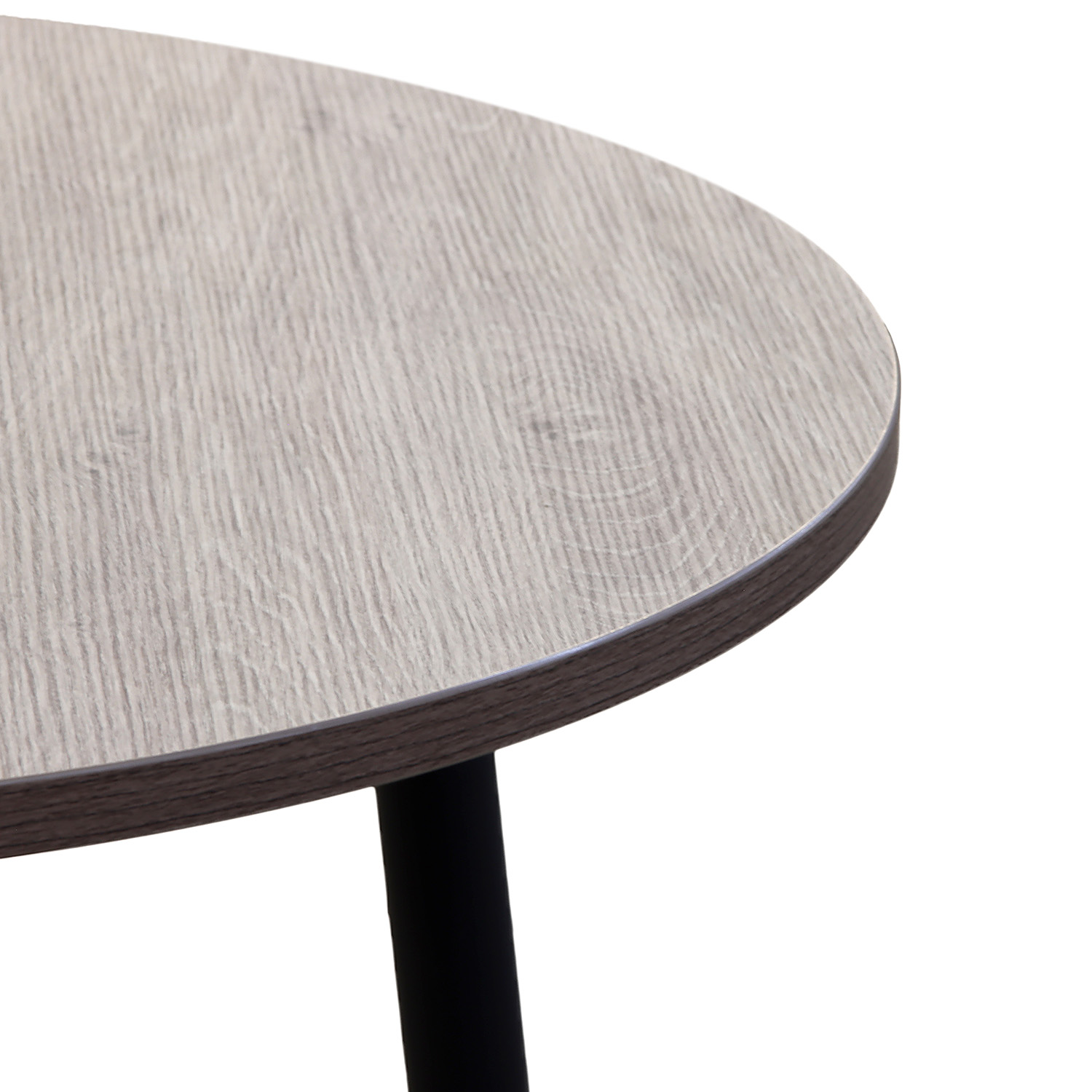 Стол обеденный круглый нераздв.СИЭТЛ d800мм h750мм ДУБ КАНЬОН+3 опоры d40мм мат.черный *1