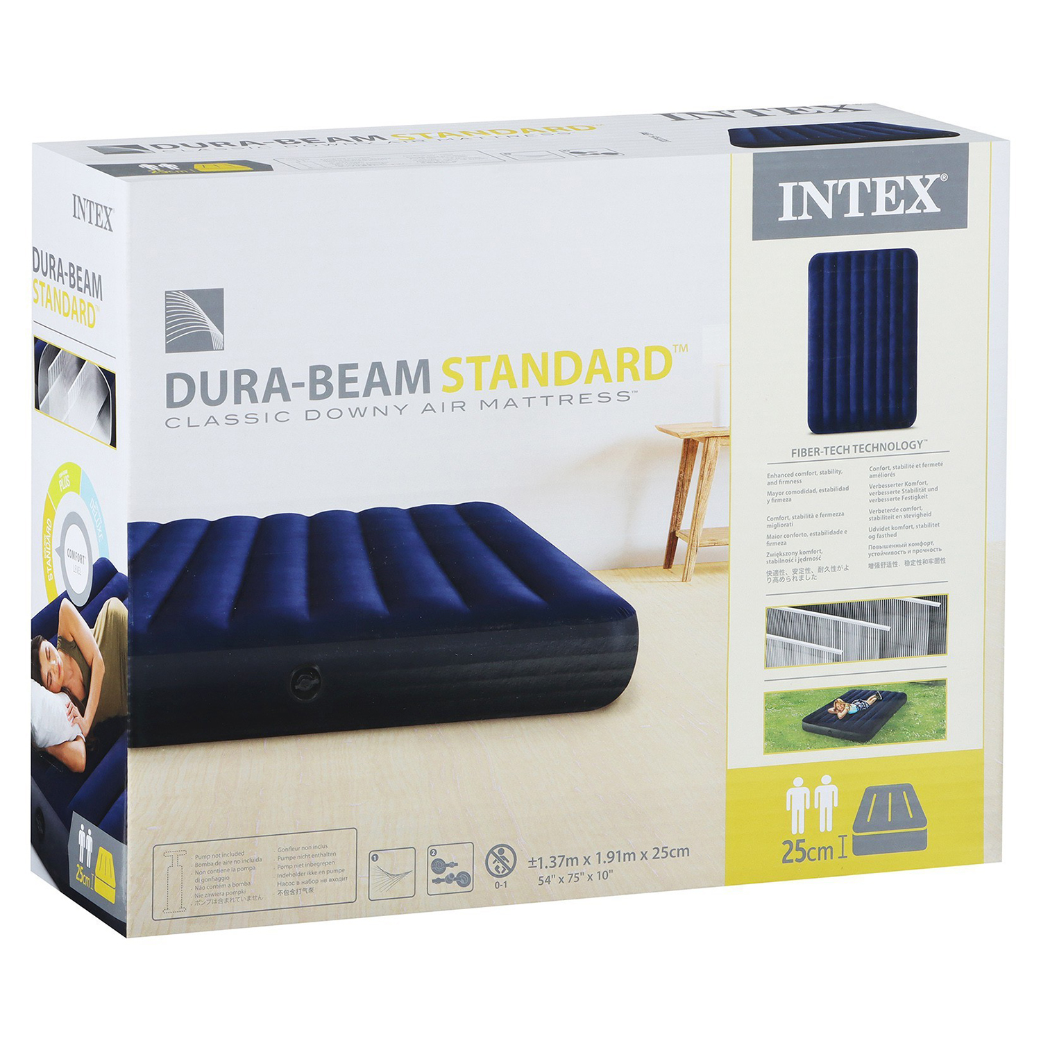 Матрас надувной Classic Downy Fiber-Tech 137x191х25 см, 64758   3947865