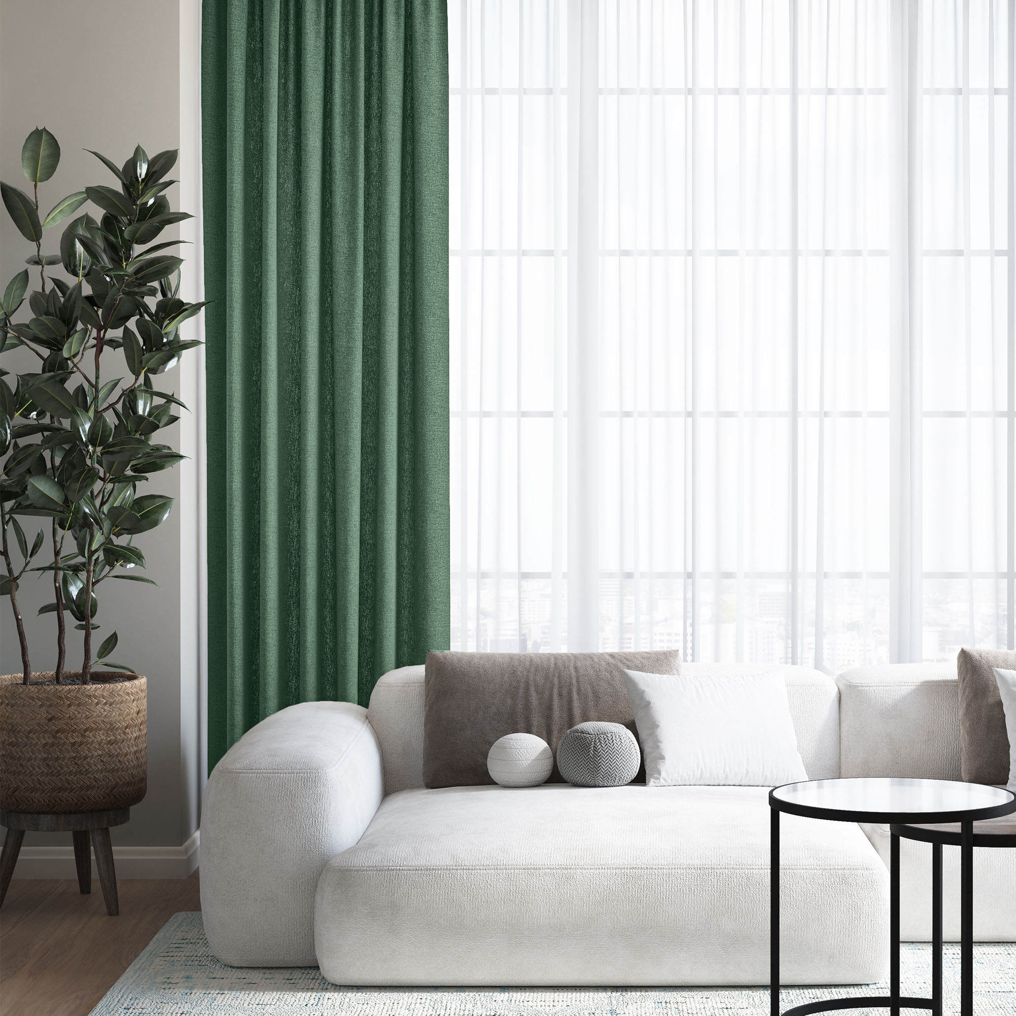 Штора светонепроницаемая рогожка 150*270см хвоя Волшебная ночь *1/4