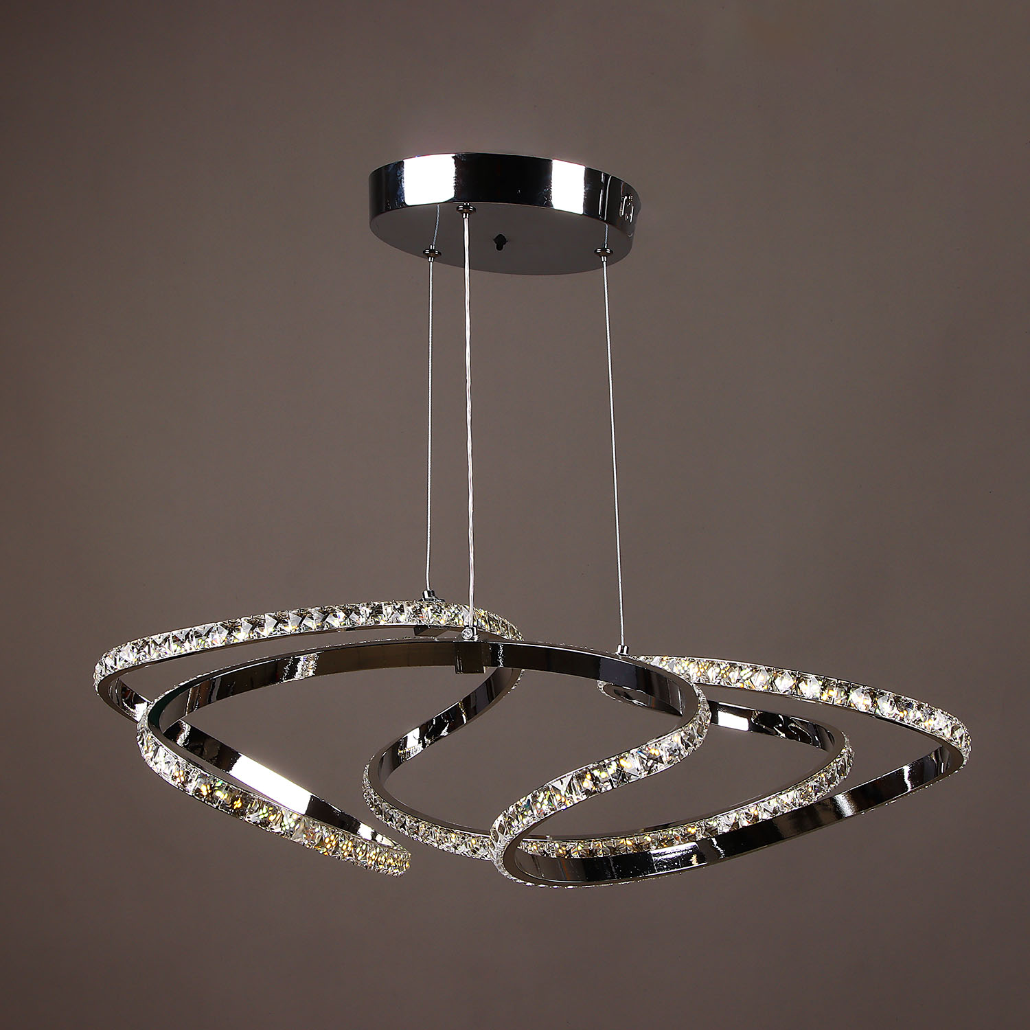 Светильник потолочный светодиодный 8896/150W Chrome 600 мм 3 реж., пульт S=20м2  VERNER LIGHTING *1