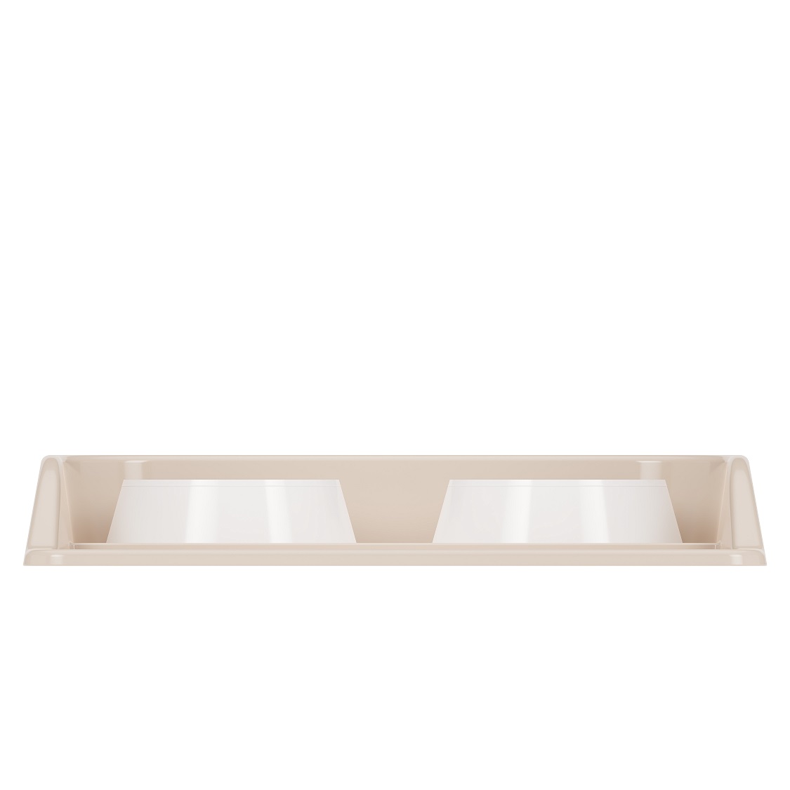 Миски для животных пластм. 2-е ёмкости на ПОДДОНЕ 410х300х60мм Бежевый М8631 *1/10