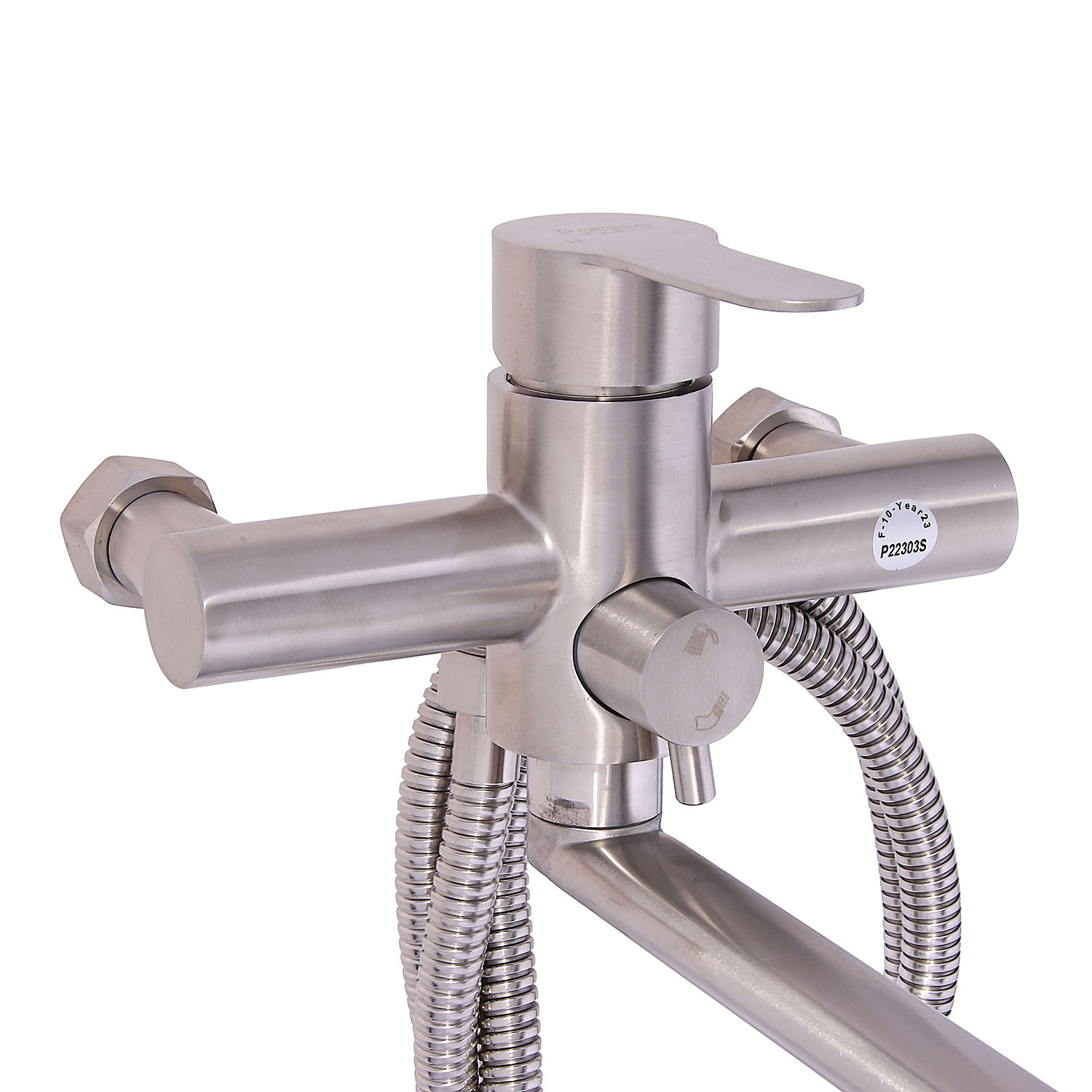 Смеситель универсальный "Potato" плоский излив с переключ. душа, нерж. сталь P22303S  *1/10