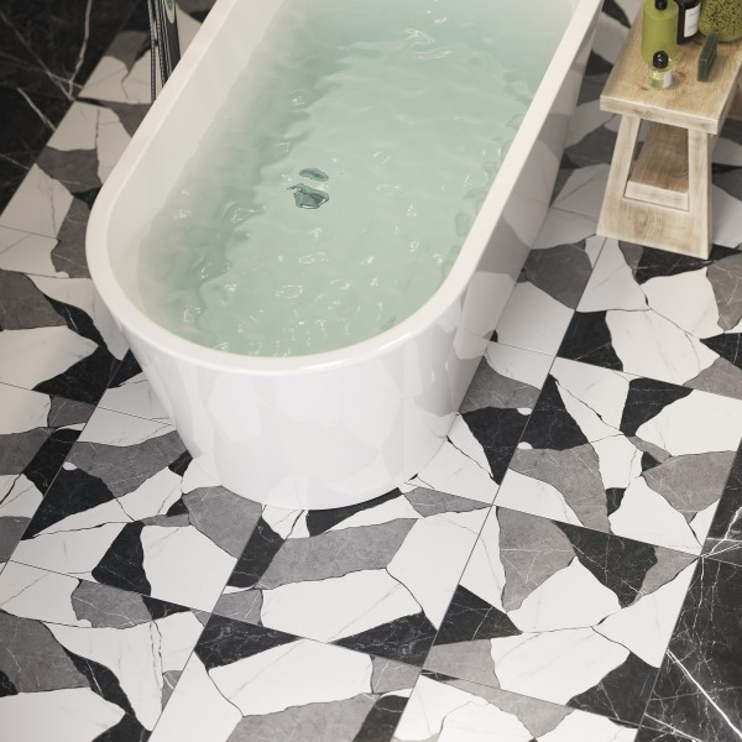 Керамогранит 1.58 м² Cersanit Oriental А16006, 420х420х8.5 мм, черно-белый