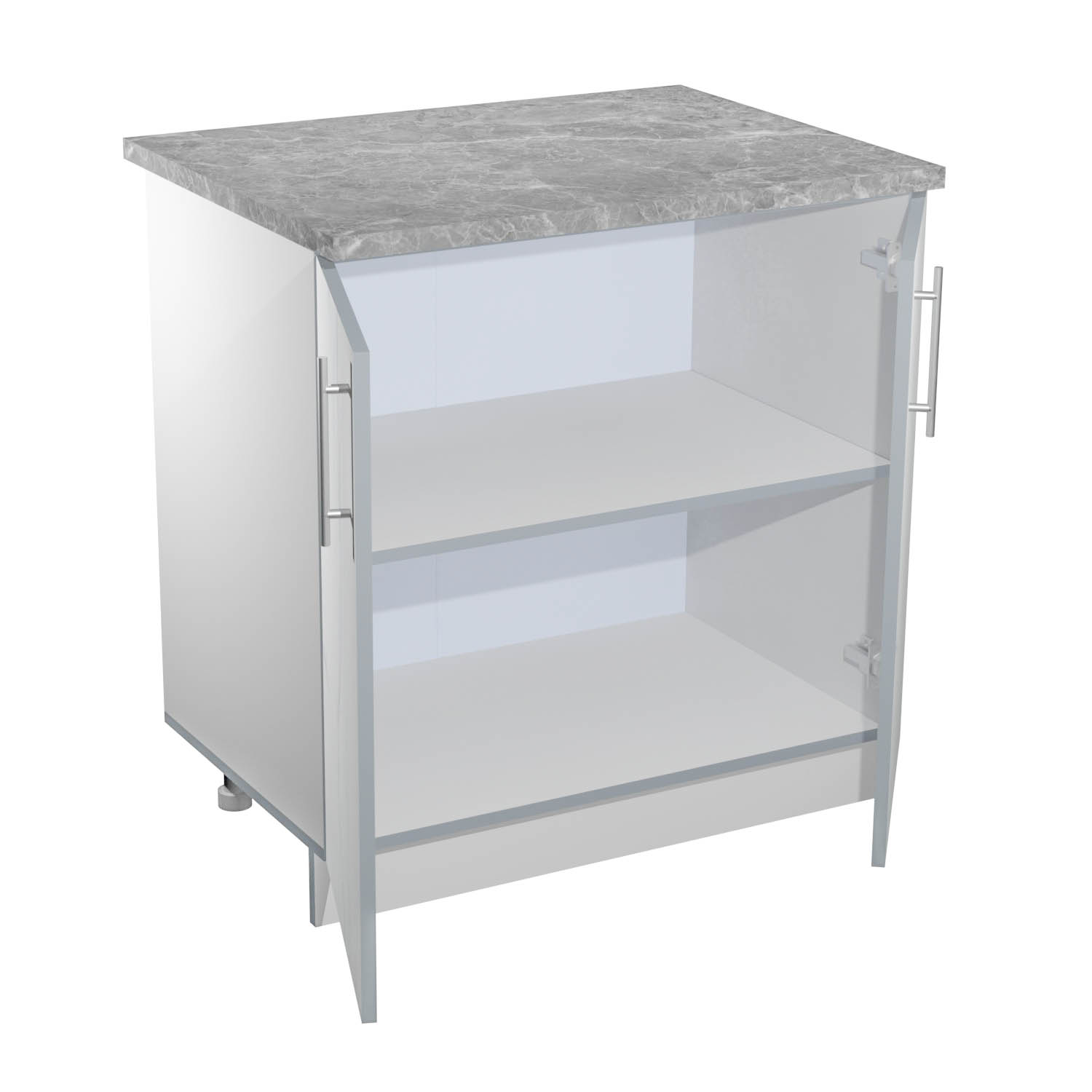 Шкаф напольный 800х850х600 мм BROZEX-WOOD Camellia, с двумя дверцами, серый / юта