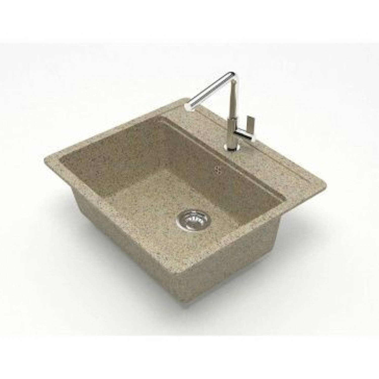 Мойка из искусственного камня прямоугольная песочная матовая AGATA 9/Q5 (570х505х200 мм) *1