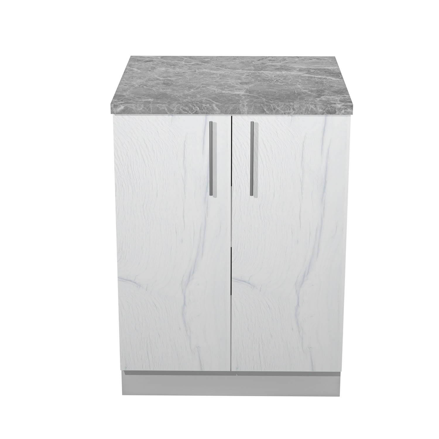 Шкаф напольный 600х850х600 мм BROZEX-WOOD Camellia, с двумя дверцами, серый / юта