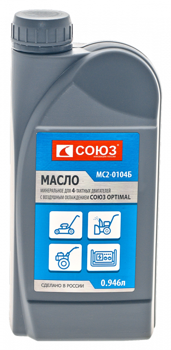 Масло д/4-х тактных двигателей 1л минеральное OPTIMAL (арт.МС2-0104Б) СОЮЗ *1/12