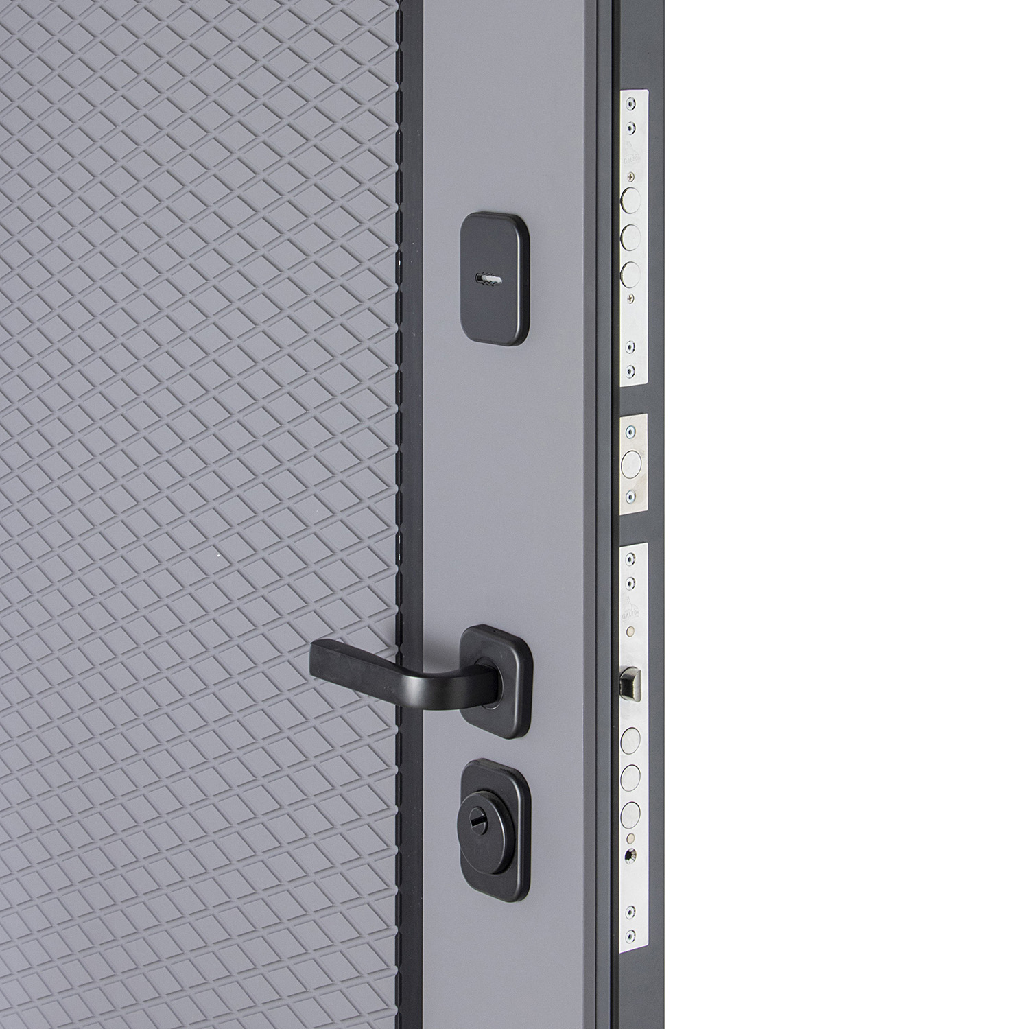 Дверь входная 2050х860х80 мм Дверной континент, левая, графит/белый софт