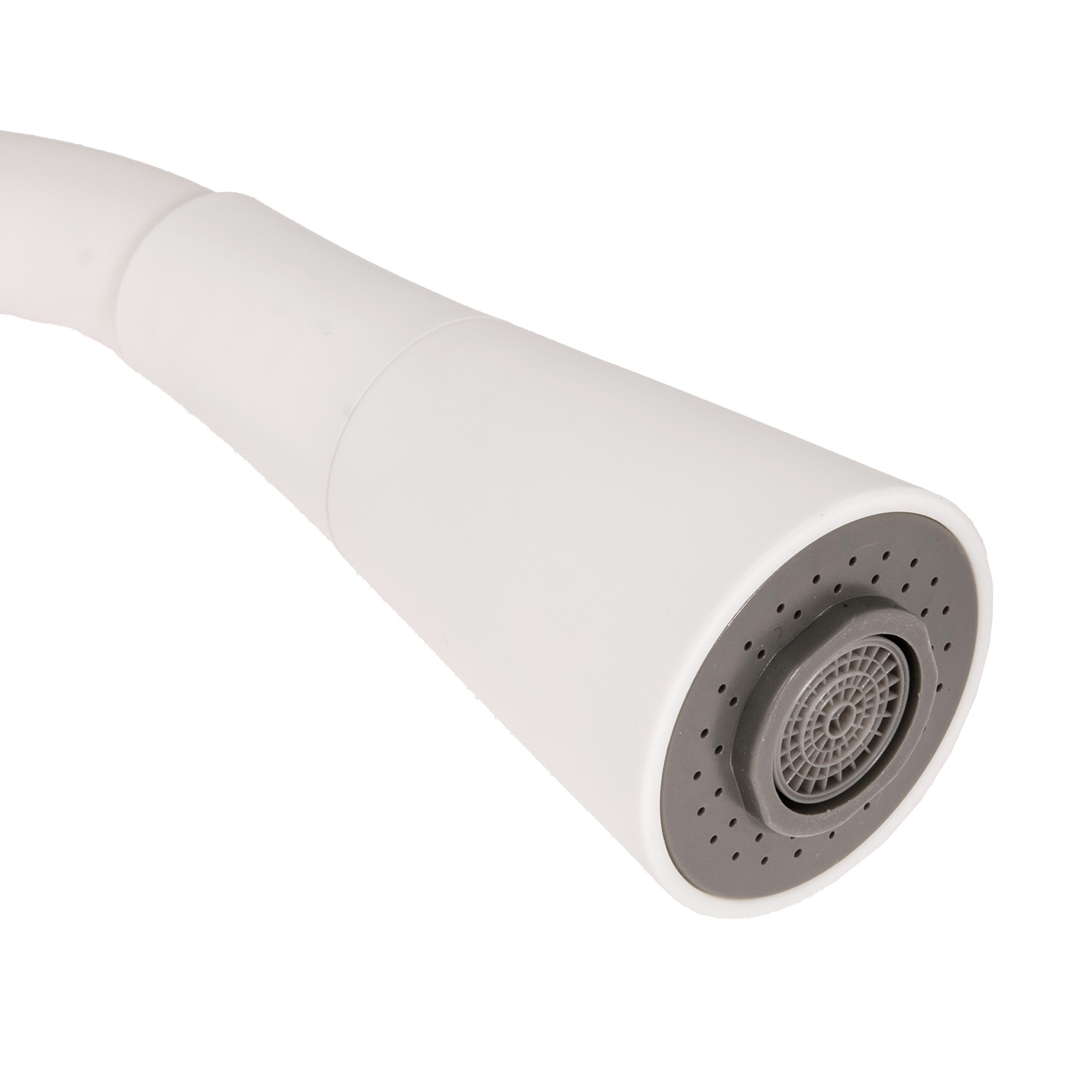 Излив для смесителя Рotato P71-2L гибкий силиконовый белый 2-х режимный 52см *1/100