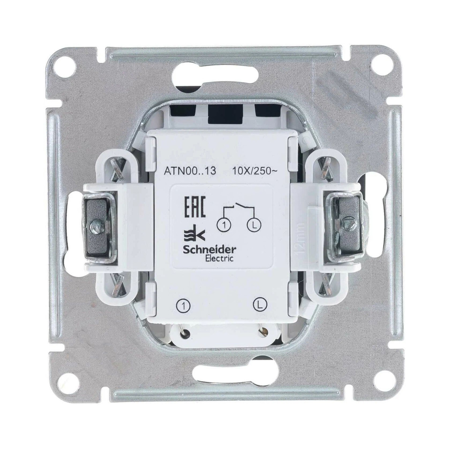 Механизм выключателя "ATLAS DESIGN" 1кл. карбон с подсветкой 10АХ SchE ATN001013 *5/20