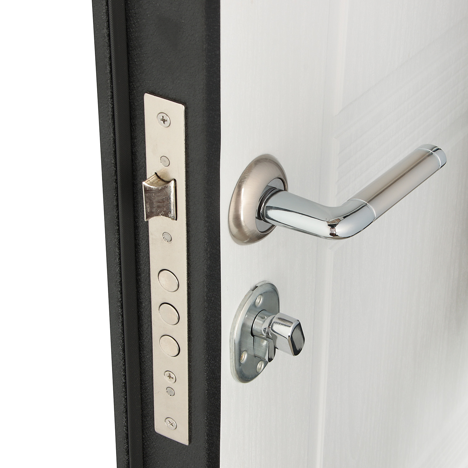 Дверь входная Двери Гуд М-1 GOODMAN, 860х2050х60 мм, левая, черный шелк/лиственница беленая