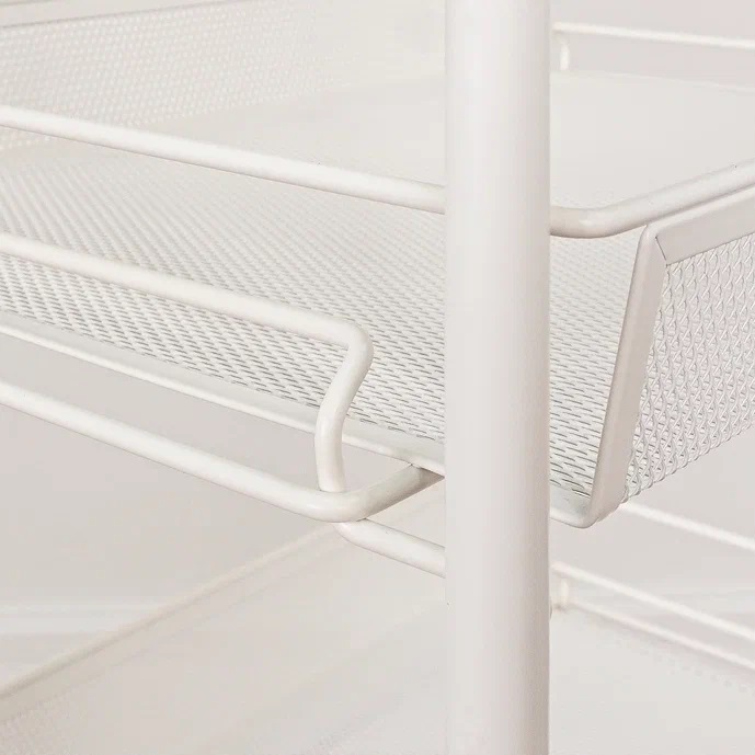 Этажерка металл. "Ладья2К" 3-х ур.: 3 корз., в.0,76м,ш.0,44,гл.0,25м, на колес. Белая Э322Б "ЗМИ" *1