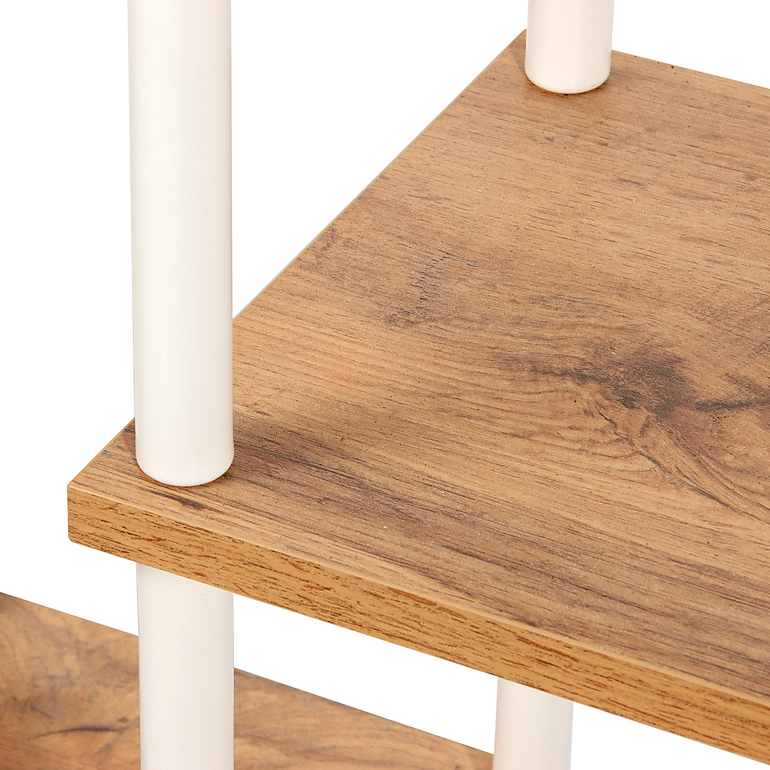 Этажерка для цвет.кашпо металл.стойки/дер.полки "Шафран15Л" 6-и м., в.1м Белый ПДЦШ15ЛБ "ЗМИ" *1