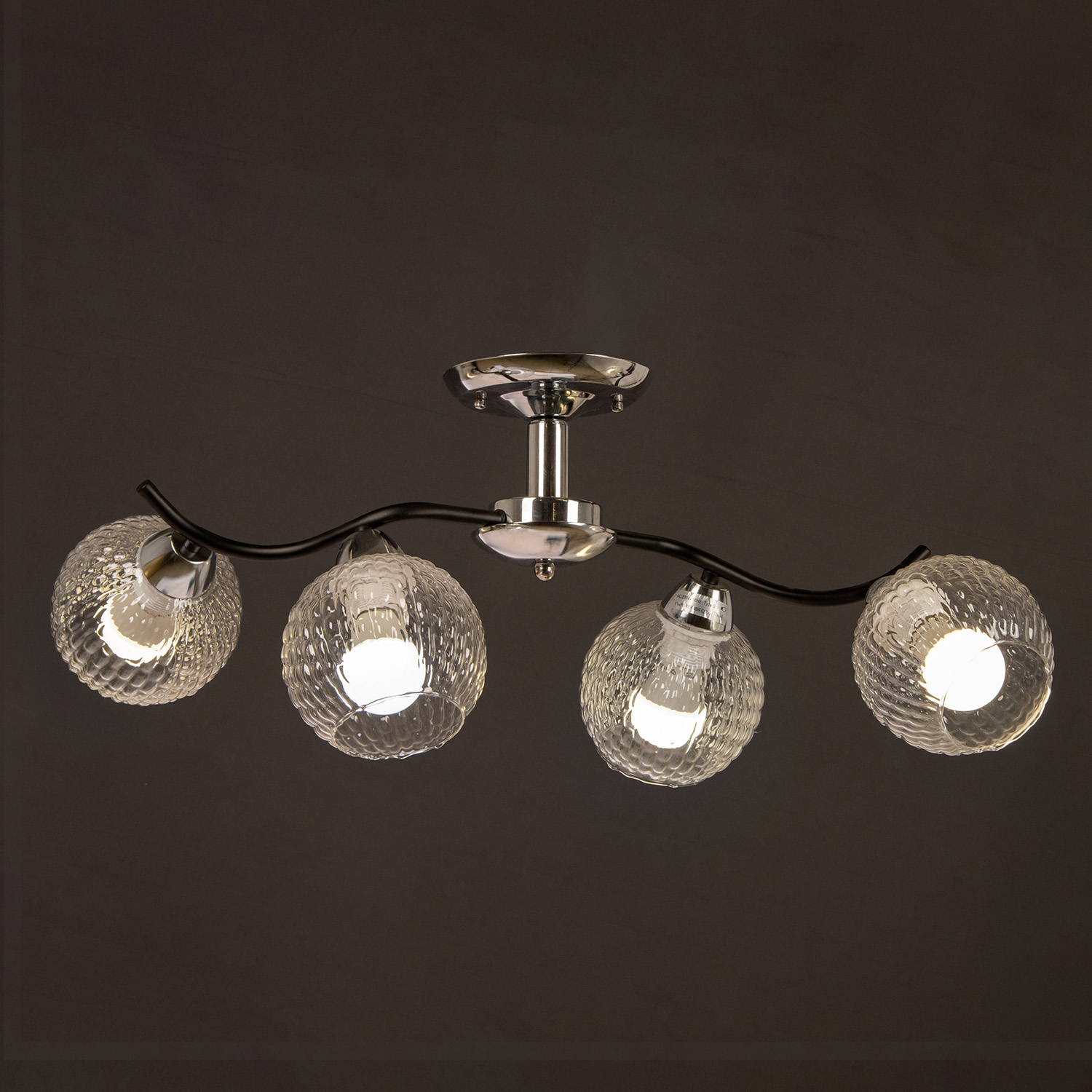 Люстра 07624-0.3-04 CR+BK Е27 60Вт S=24м2    *1/4