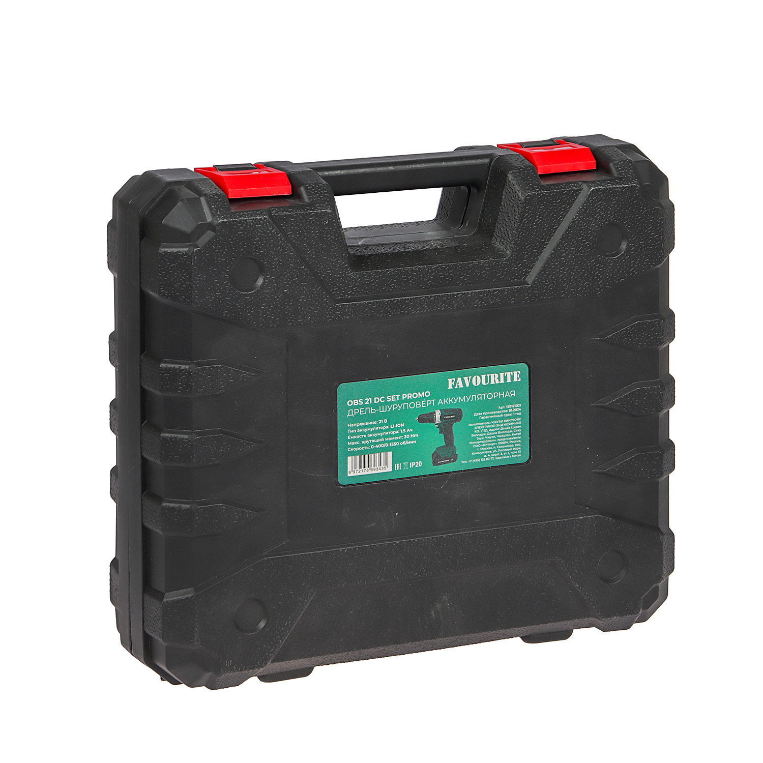 Дрель-шуруповерт 21В 2скор.0-400/0-1550об/мин 30Нм 1.5Ач 2аккум LI-ION OBS 21DC SET FAVOURITE *1/10